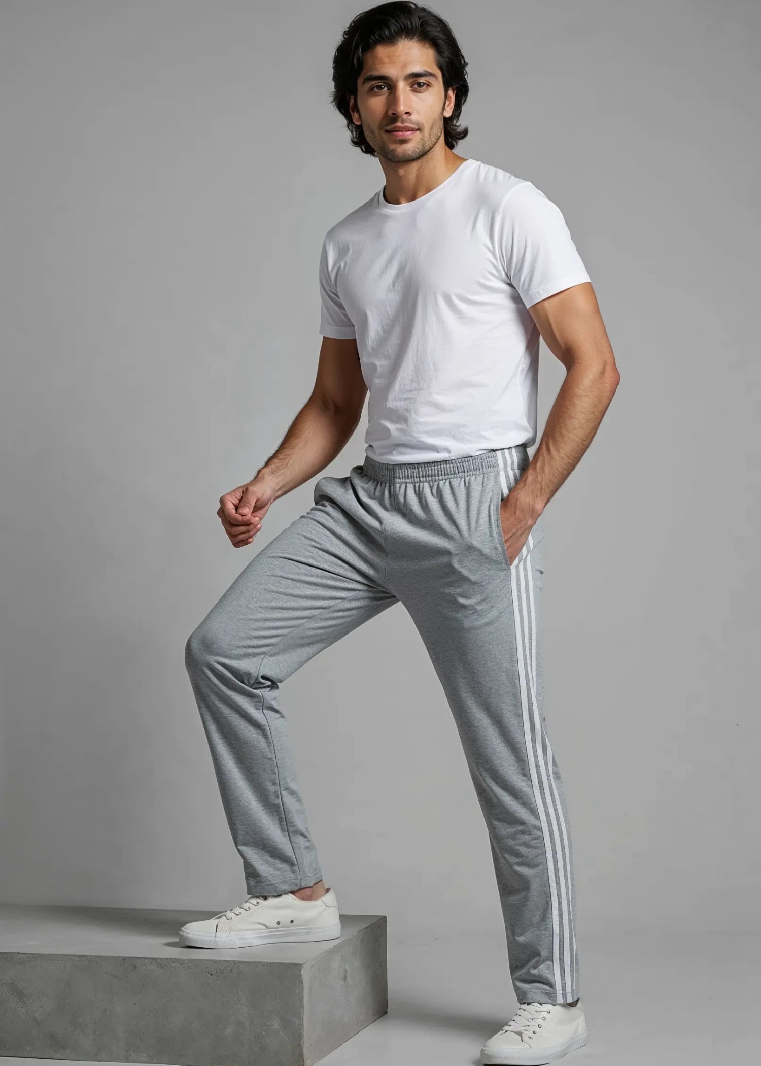 cotton jersey Trousers in Grey by Hinz