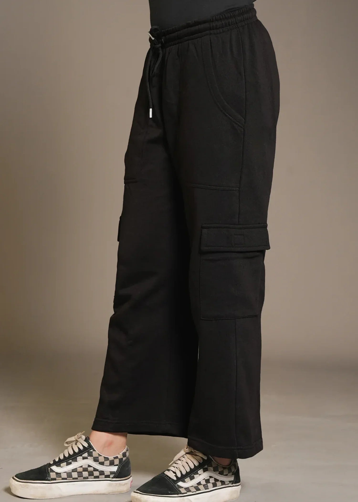 french terry Trousers in Black