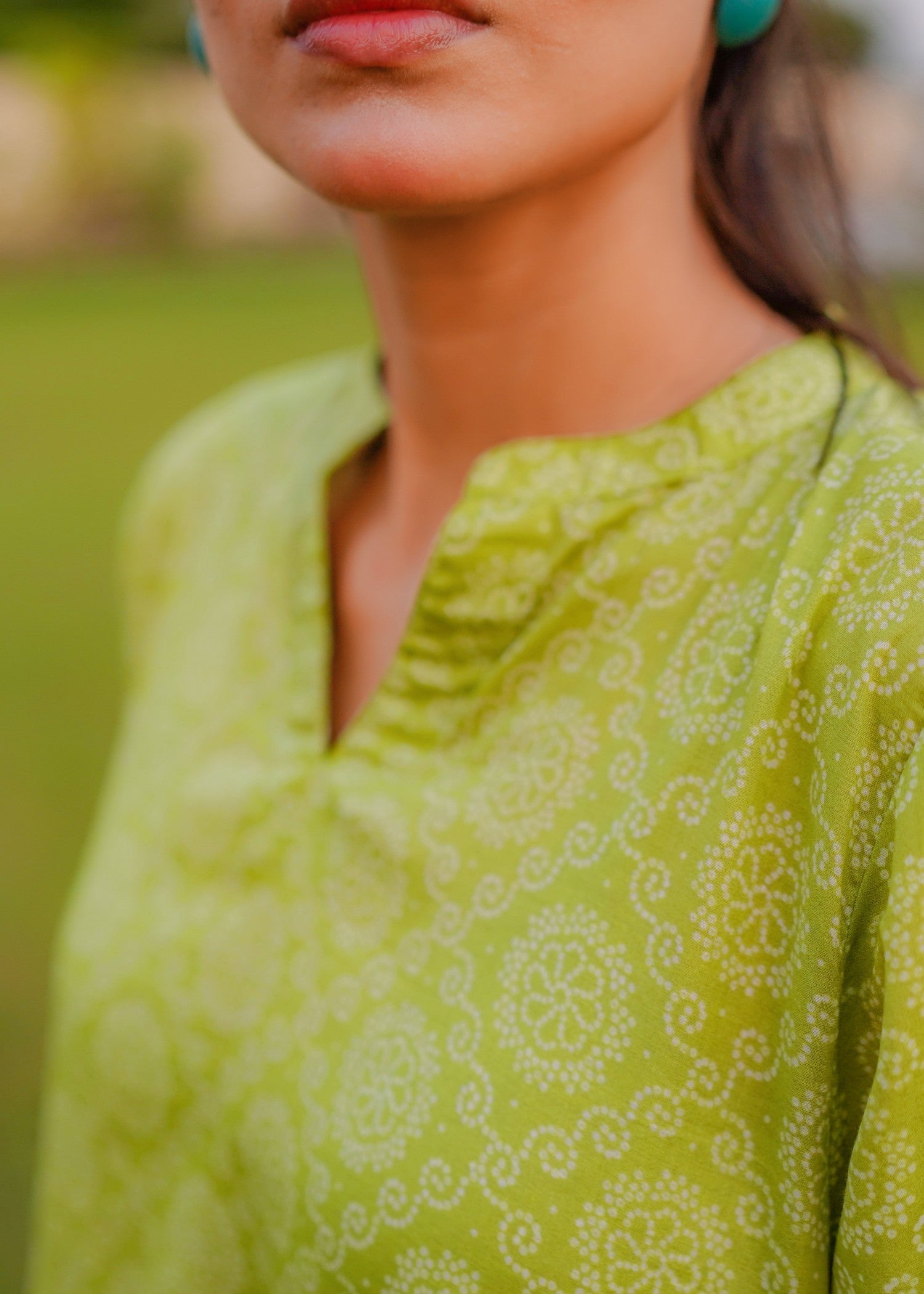 lawn Kurta Set in Pastel green