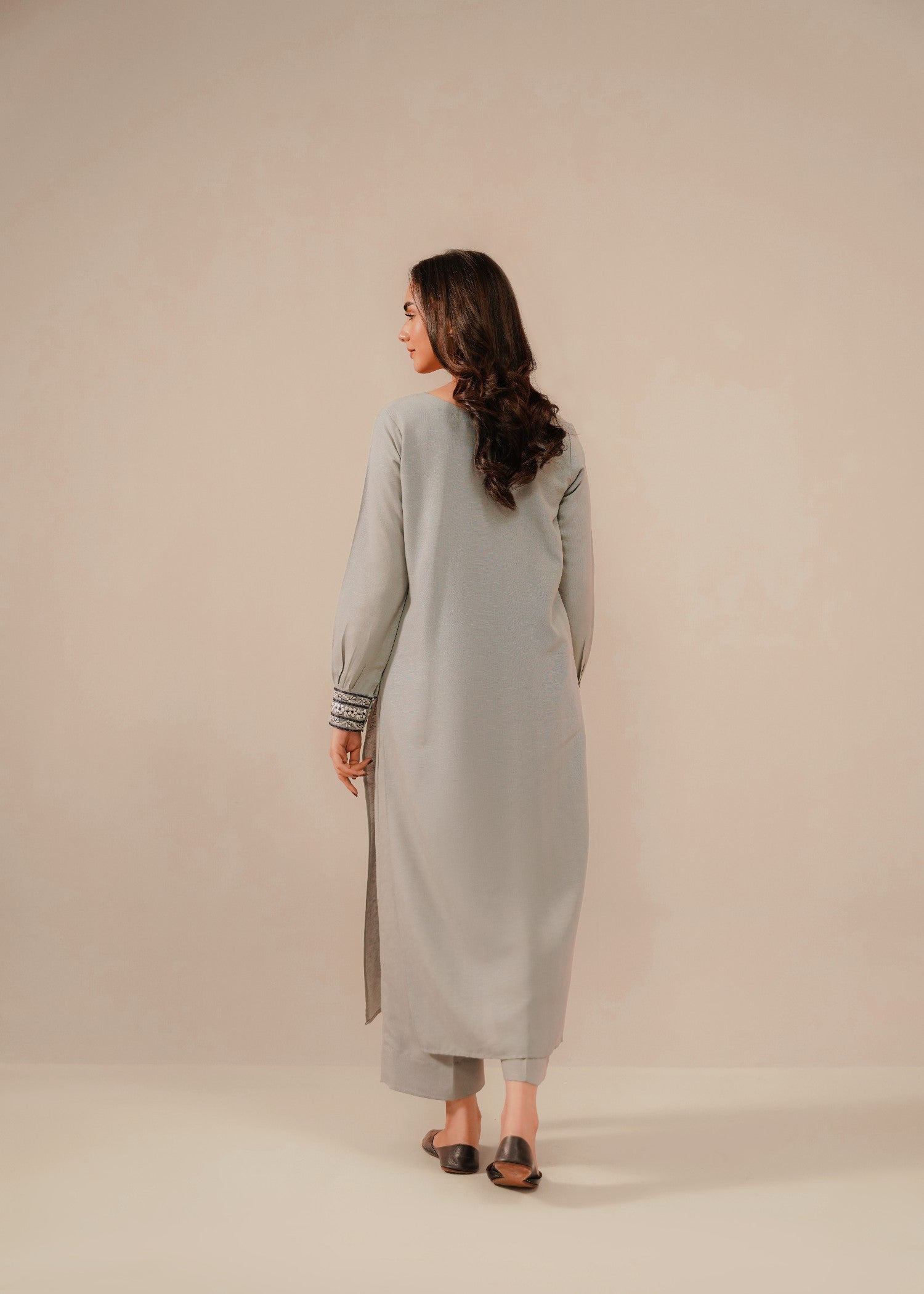 silk karandi Co Ord Sets in Light grey