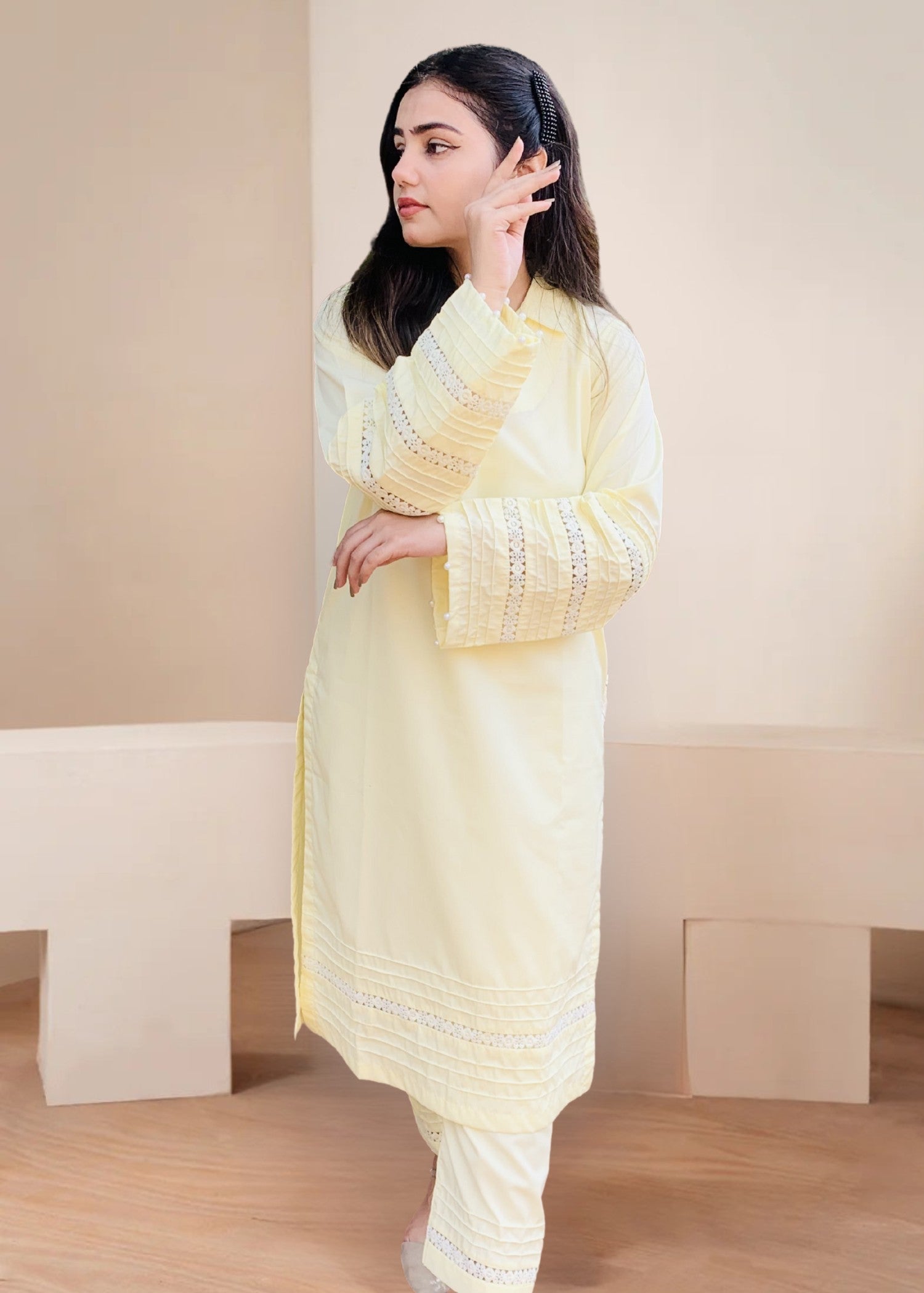 cotton satin Co Ord Sets in Yellow