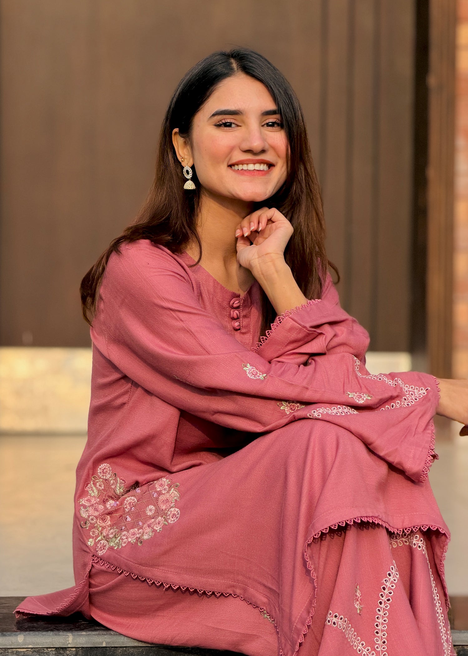 dhanak Co Ord Sets in Pink