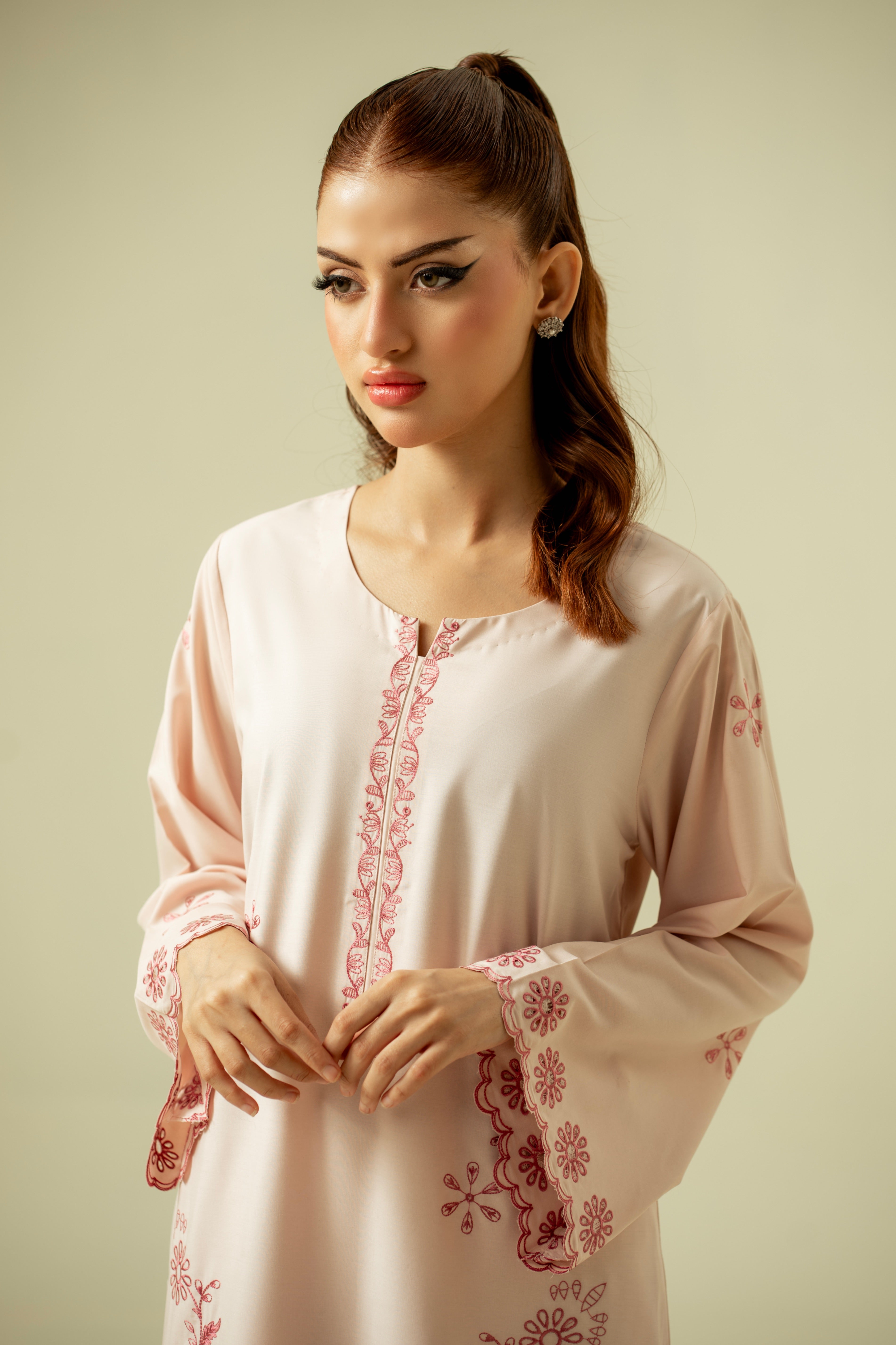 wash & wear Kurta Set in Pastel pink
