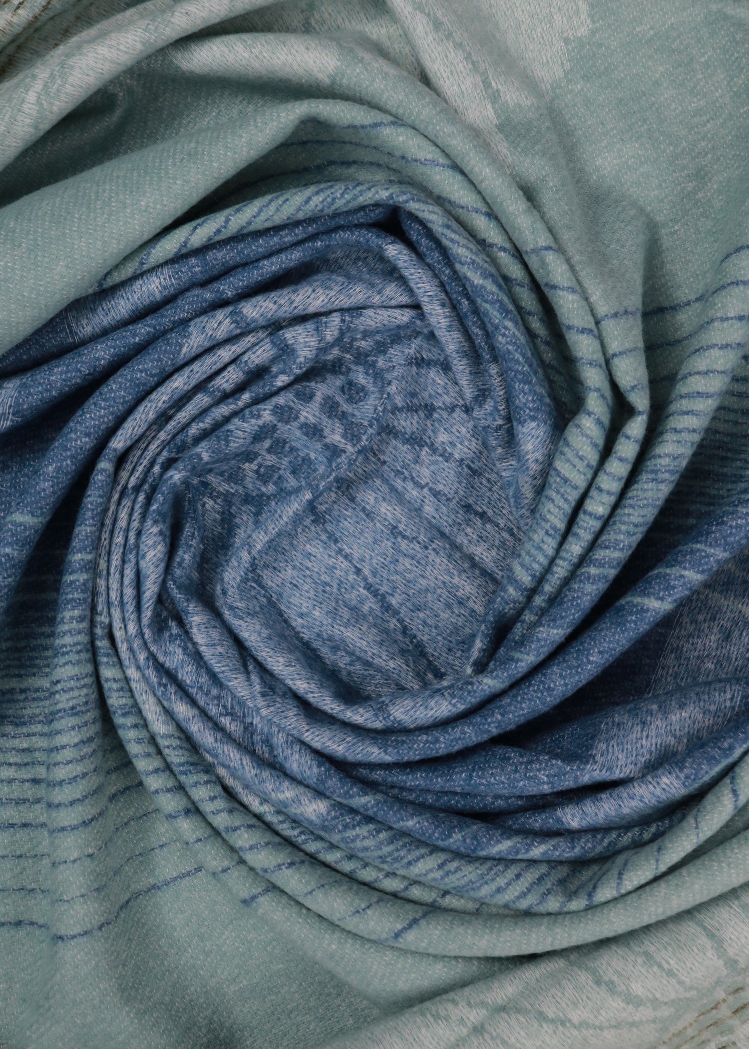 wool Hijab in Multi, light cyan