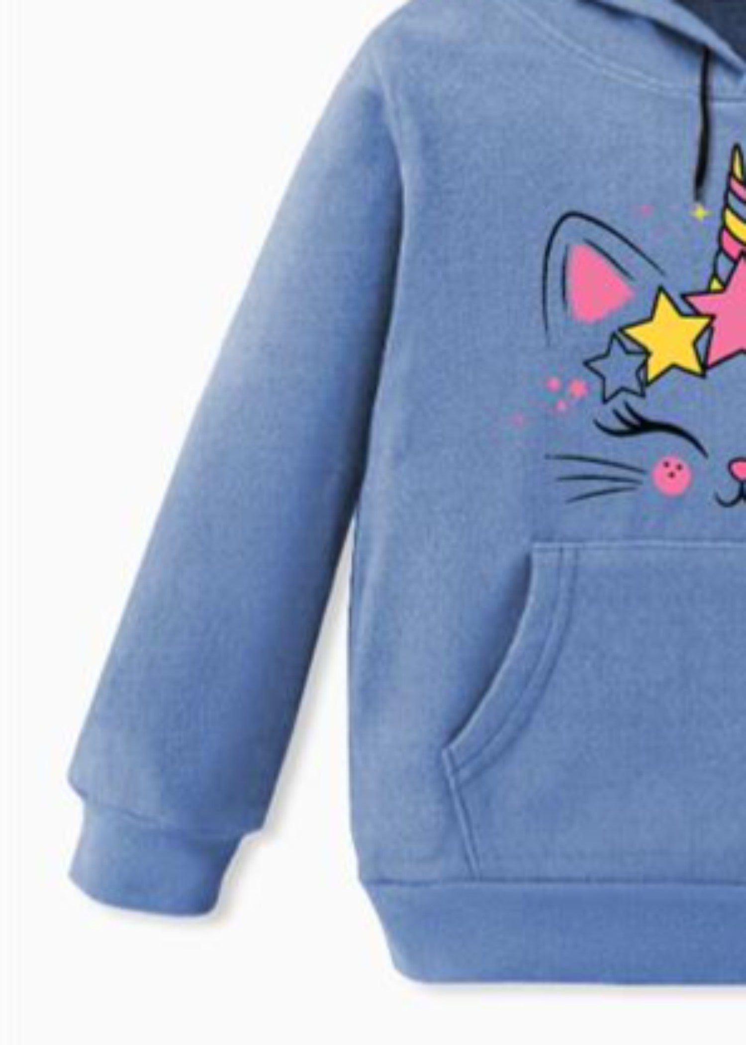 fleece Hoodie in Light blue