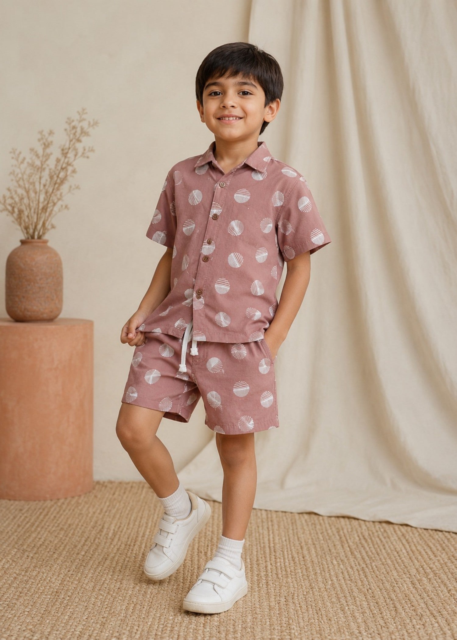 Co ord Sets in White, chestnut brown