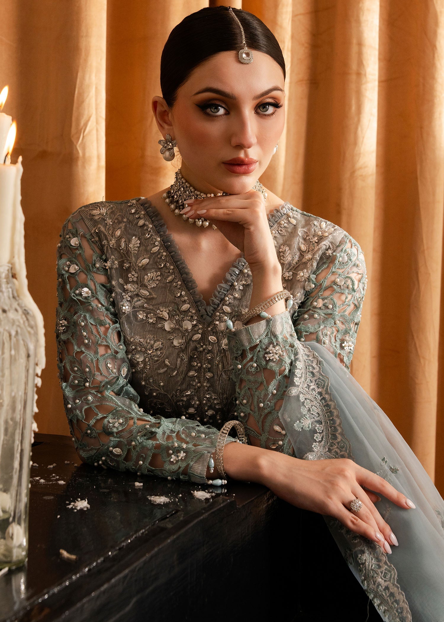 organza Sharara in Grey