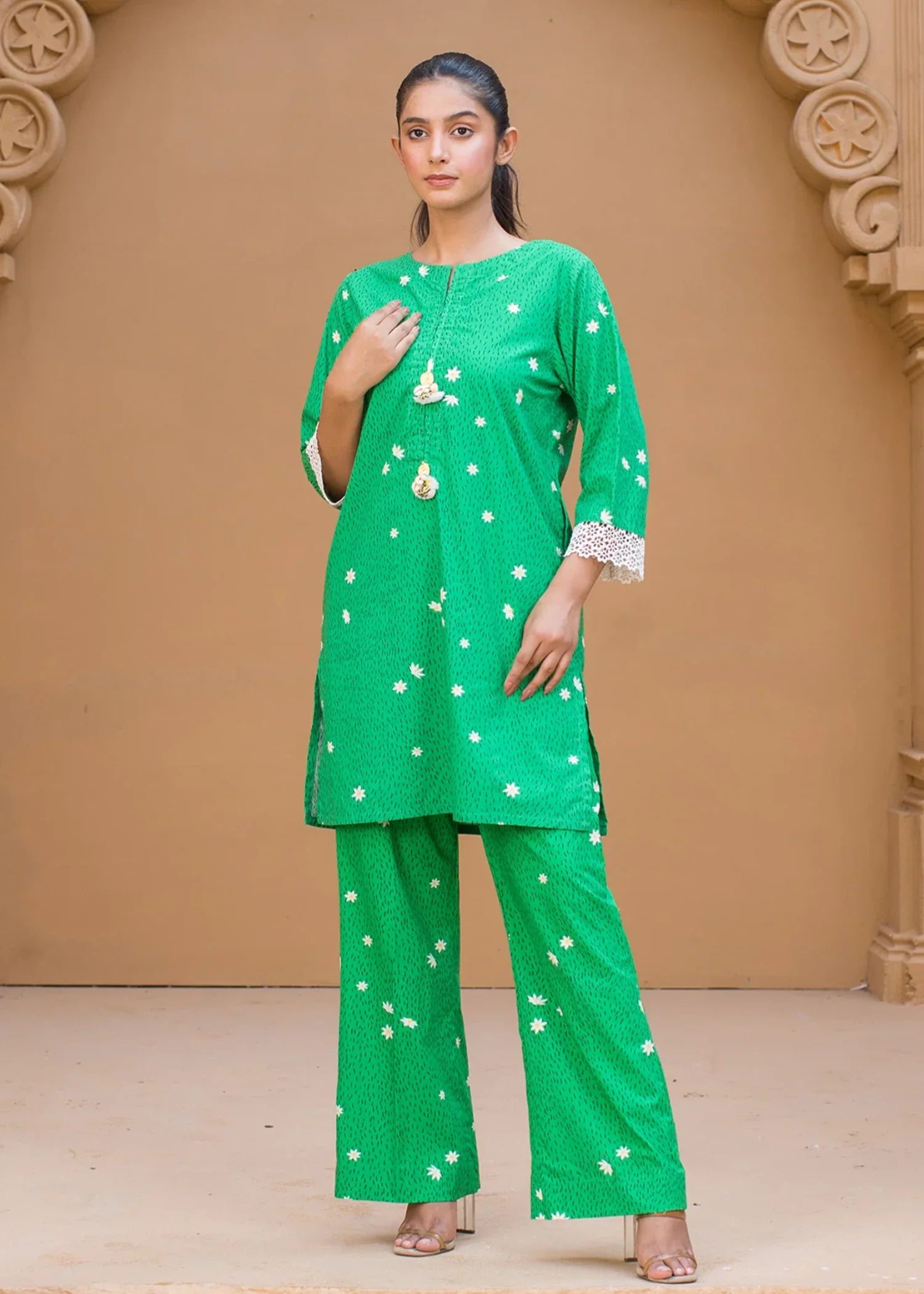 cotton Co Ord Sets in Kelly green
