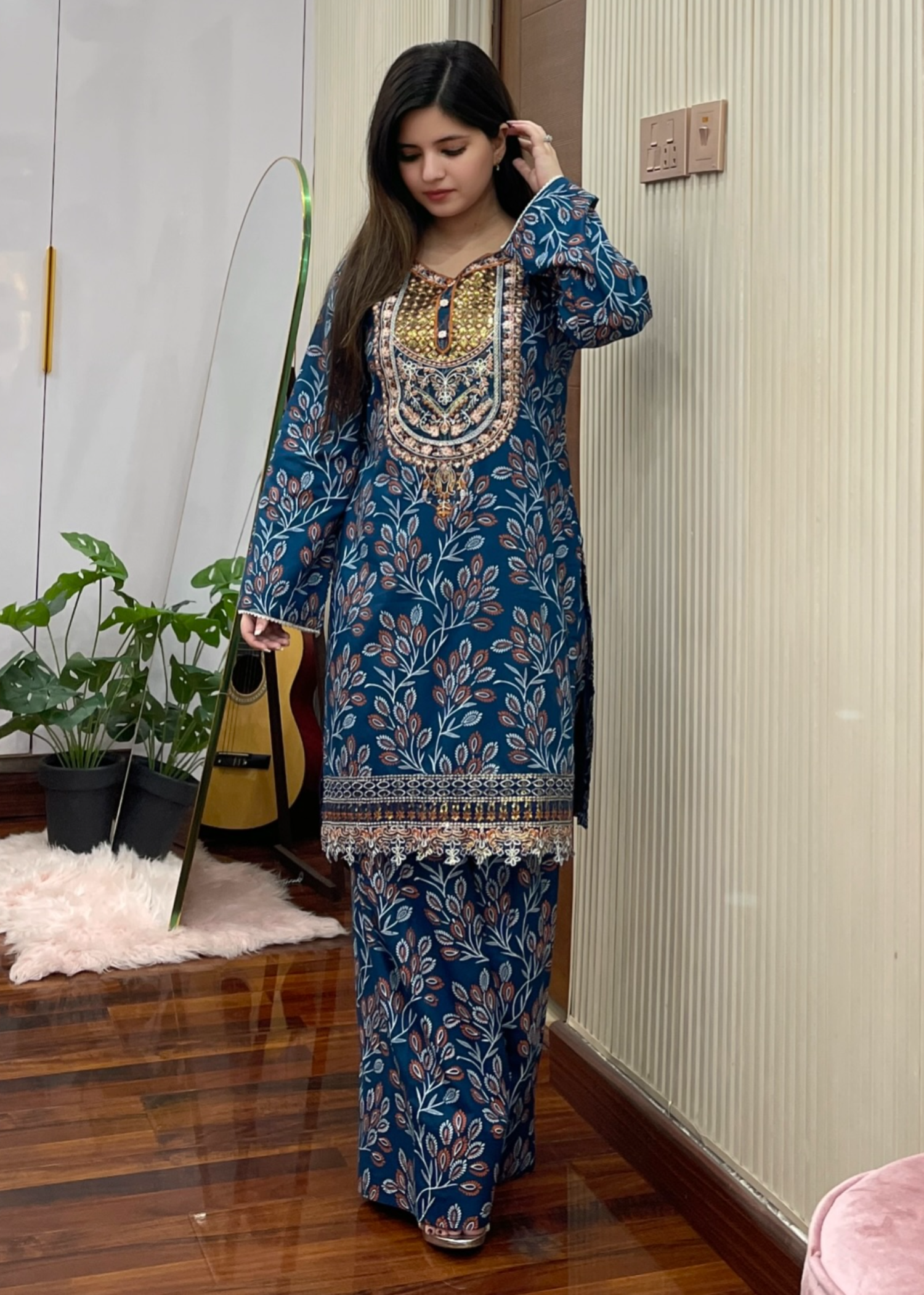 linen Co Ord Sets in Ocean blue