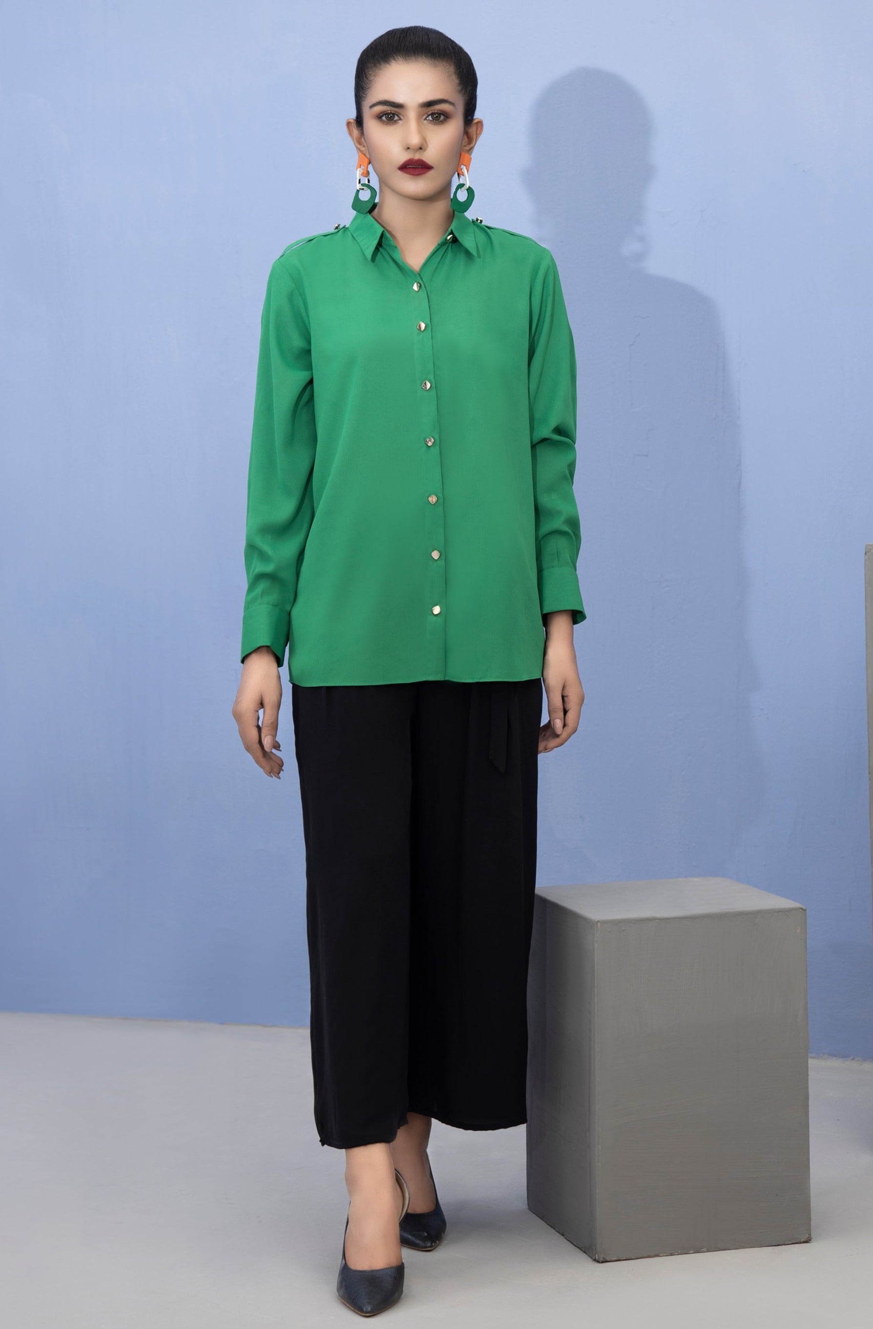 crepe georgette Kurti in Green