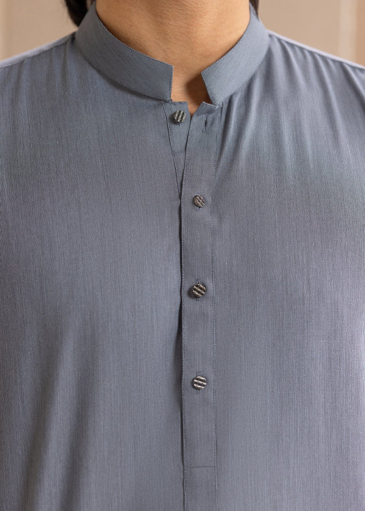 blended satin Shalwar Kameez in Cool grey