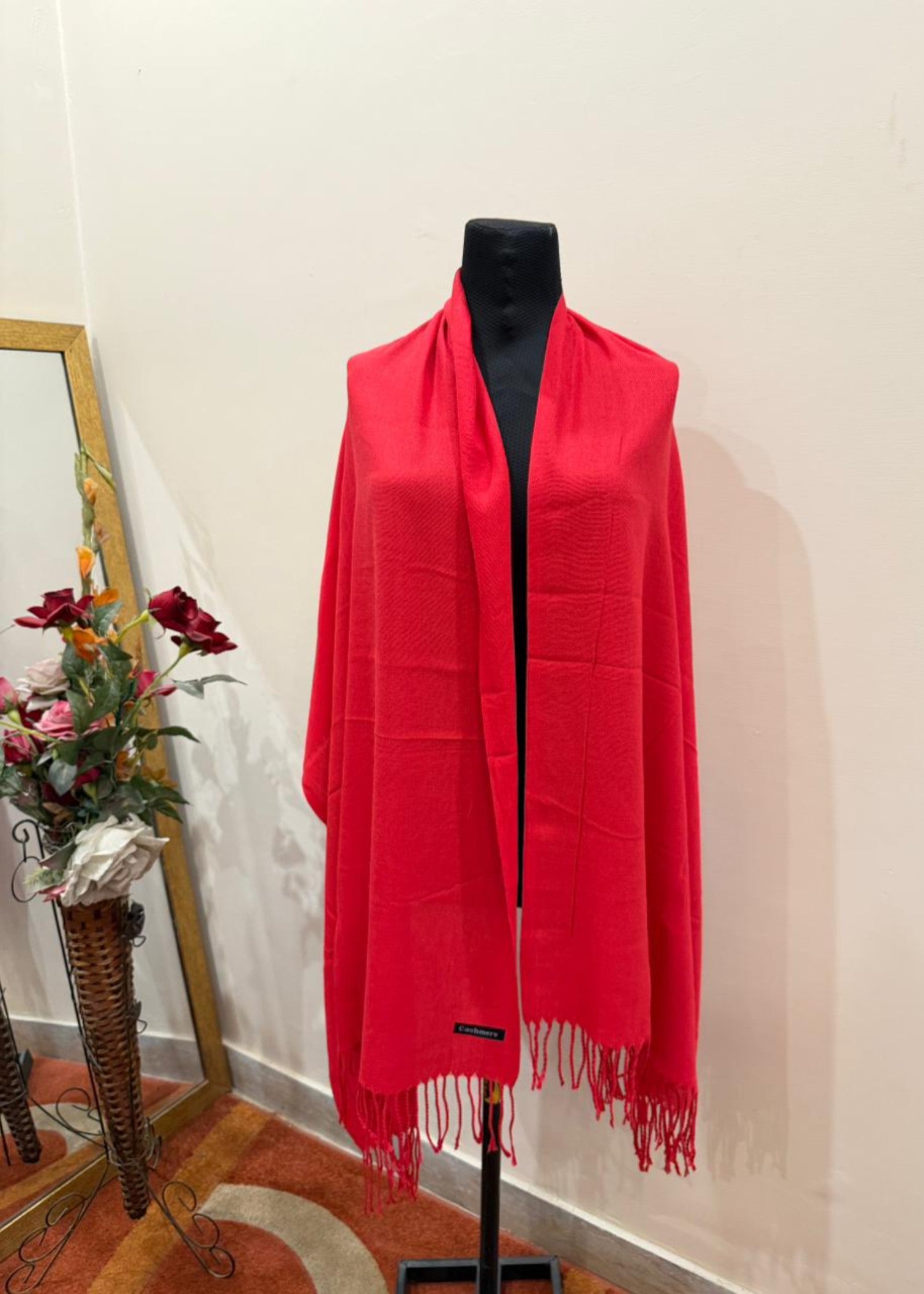 cashmere wool Hijab in Red