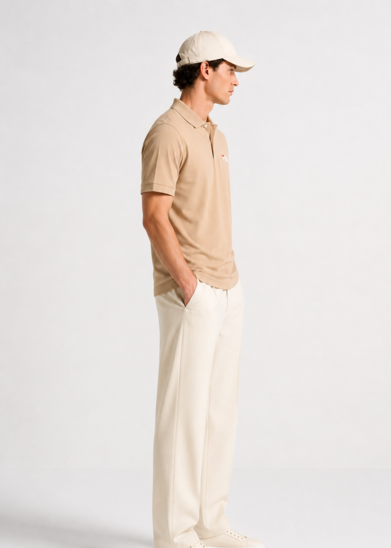 cotton jersey Polo Shirt in Beige
