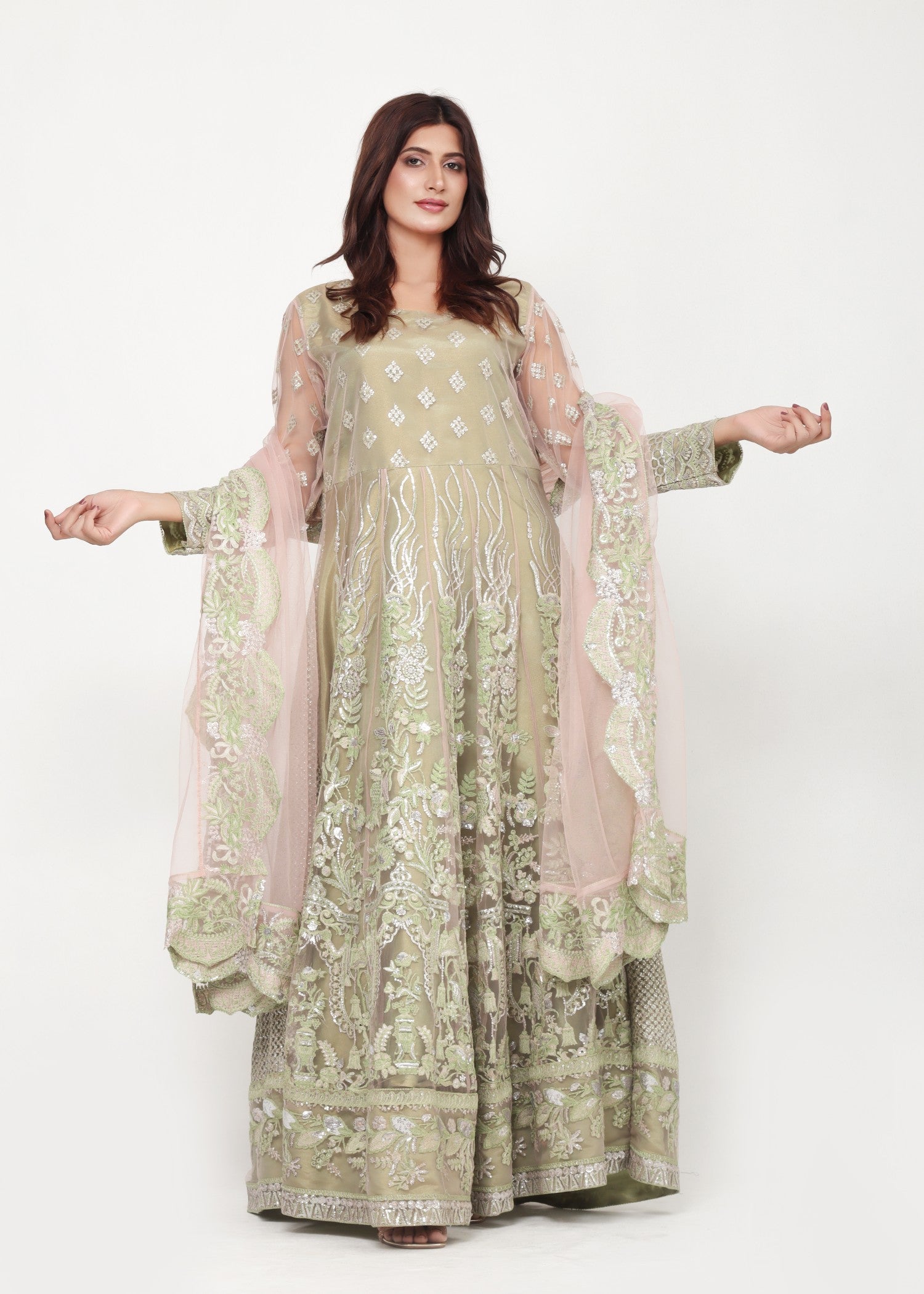 french net Maxi in Pistachio green