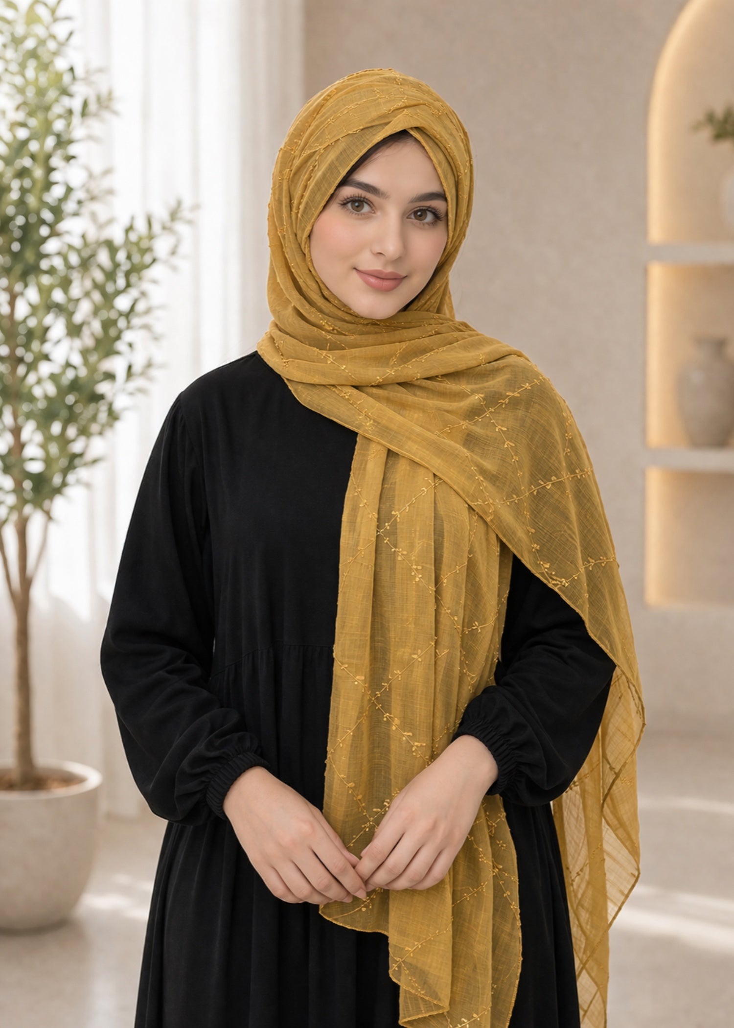 Scarf in Goldenrod Color by - Trendy Women Scarf BOS3437