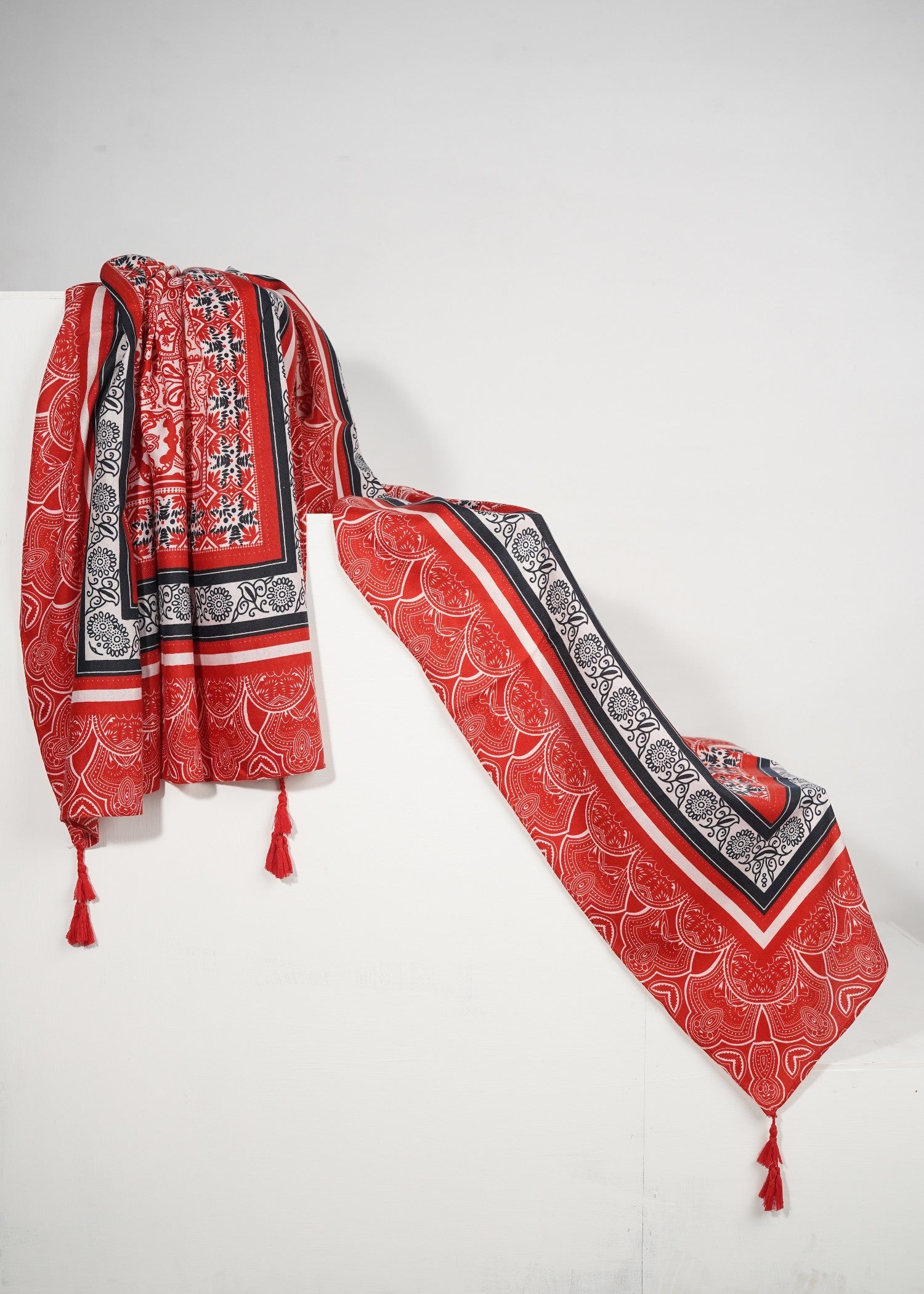 viscose rayon Hijab in Multi, cherry red