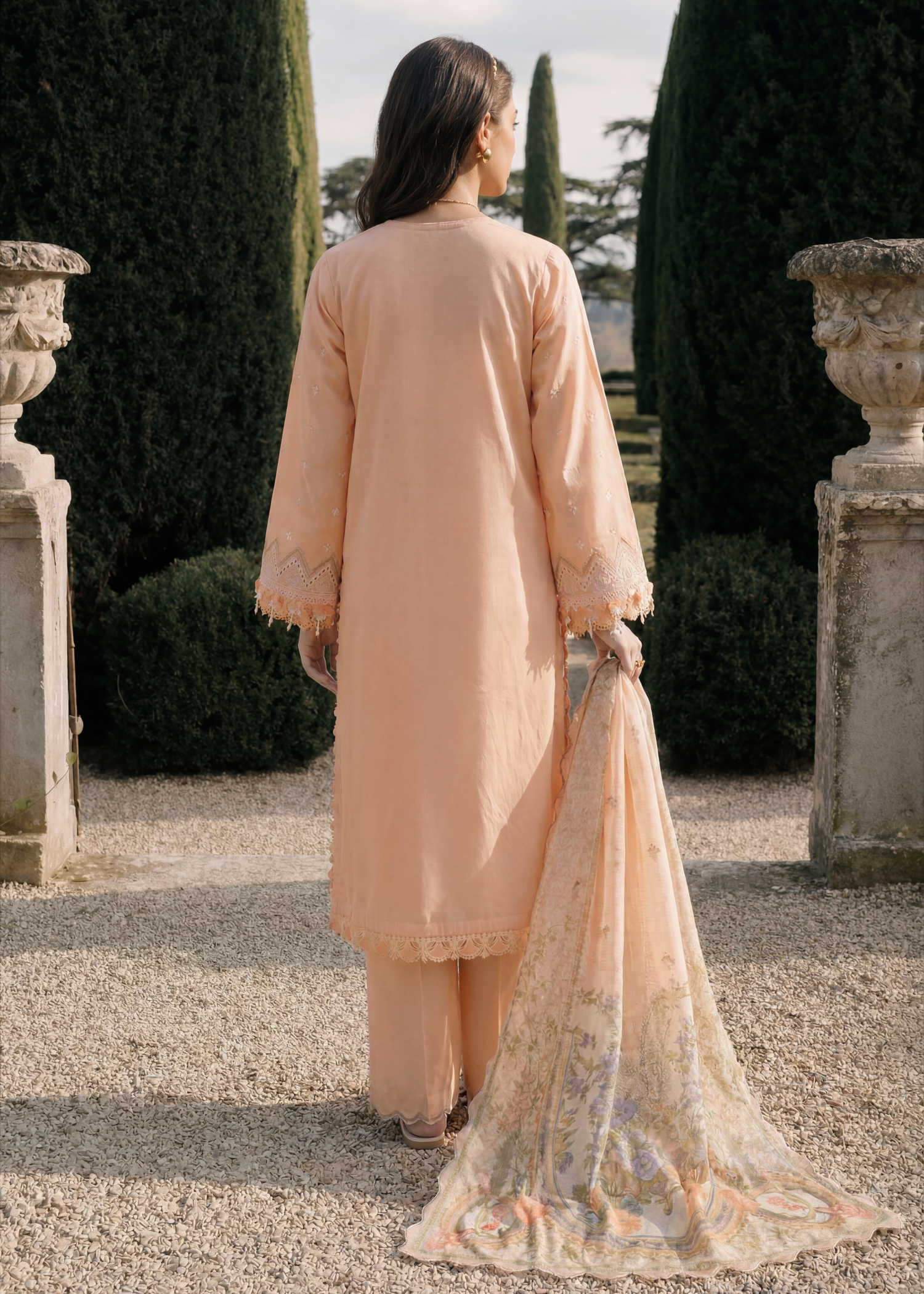 cotton Unstitched in Peach orange
