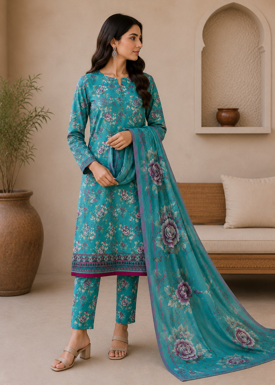 cotton Unstitched in Parrot green