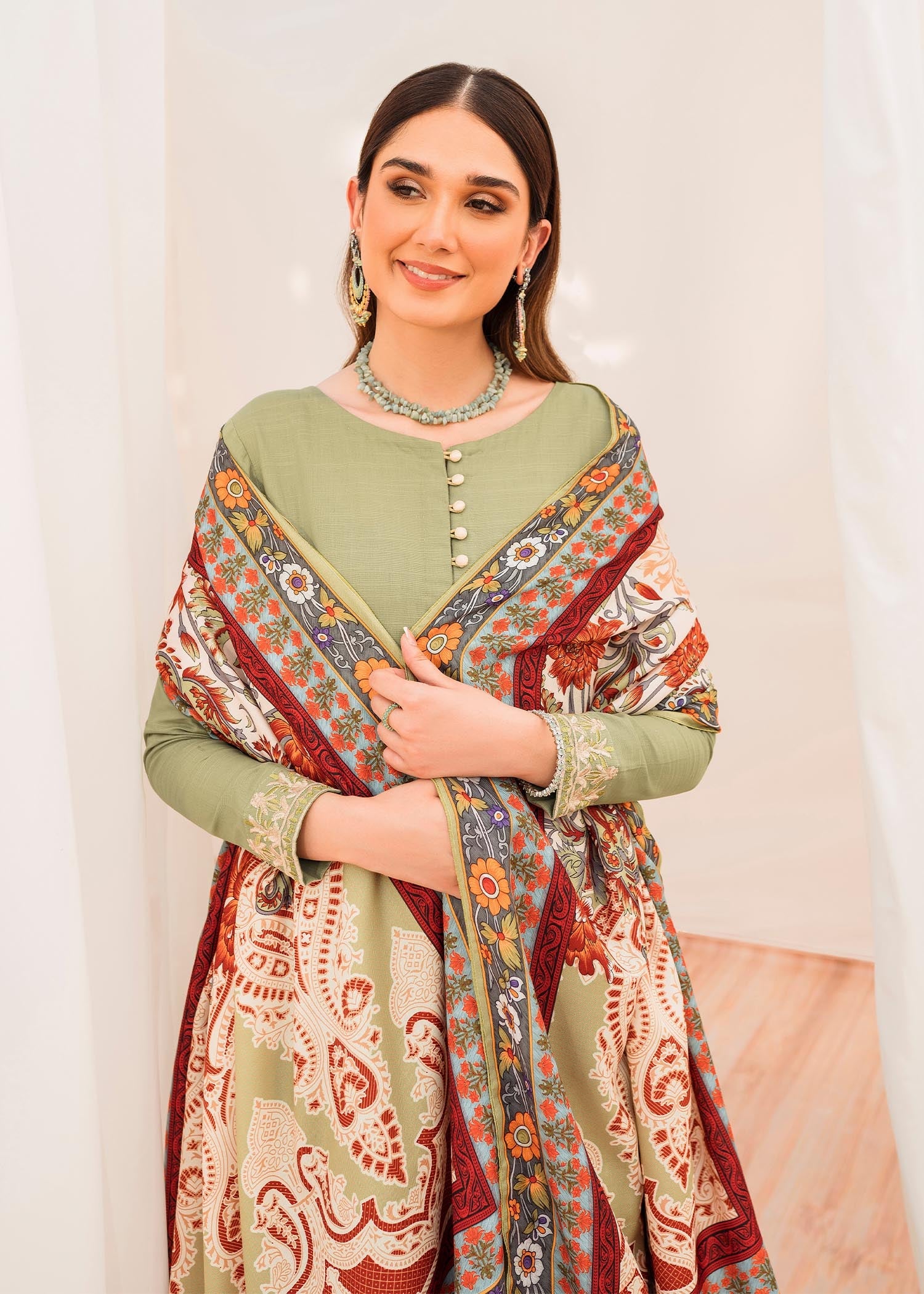 cotton Pishwas in Mint green
