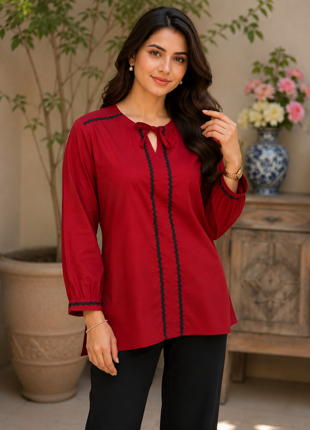 lawn Tunic in Red