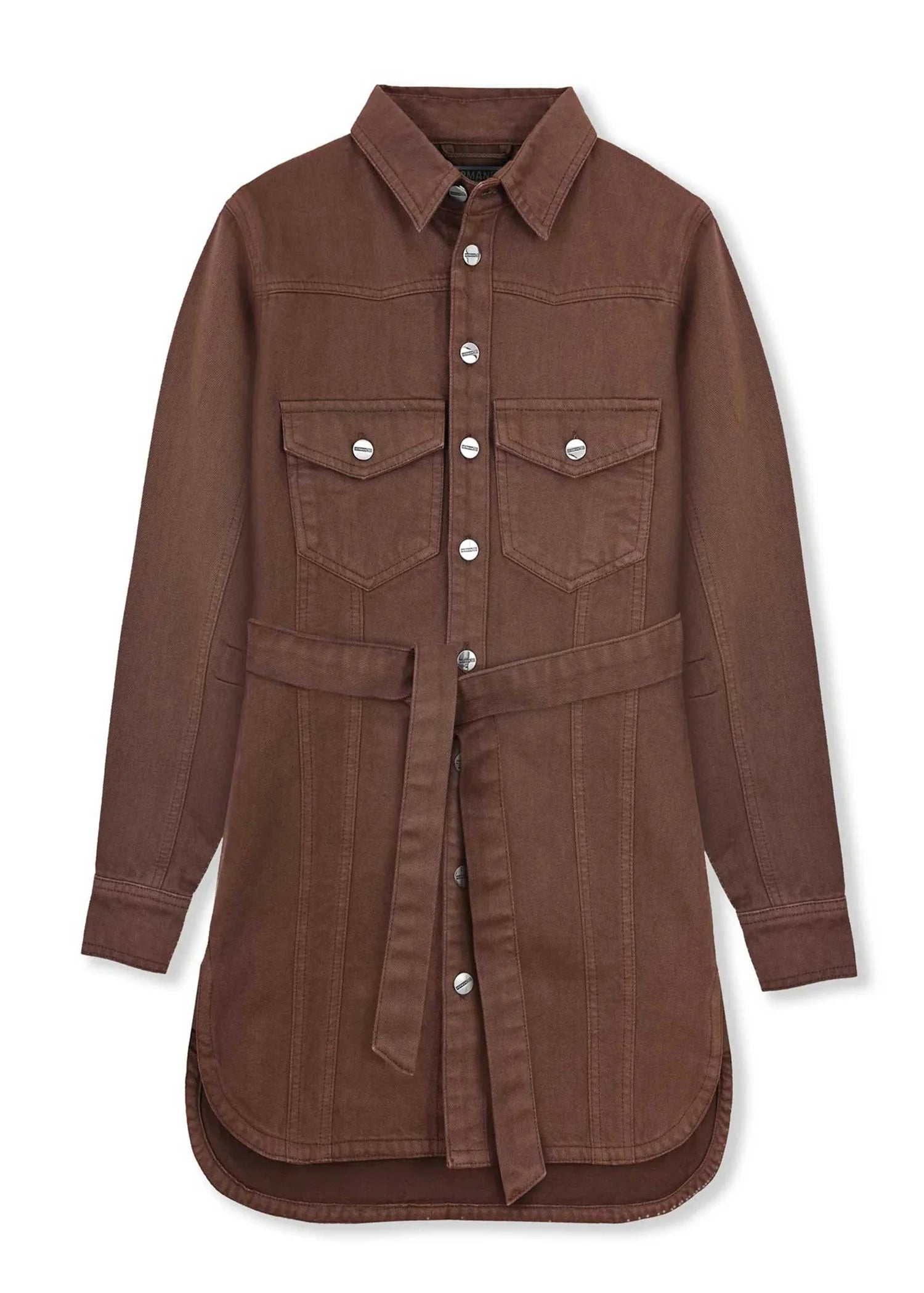 denim Dress in Chocolate brown