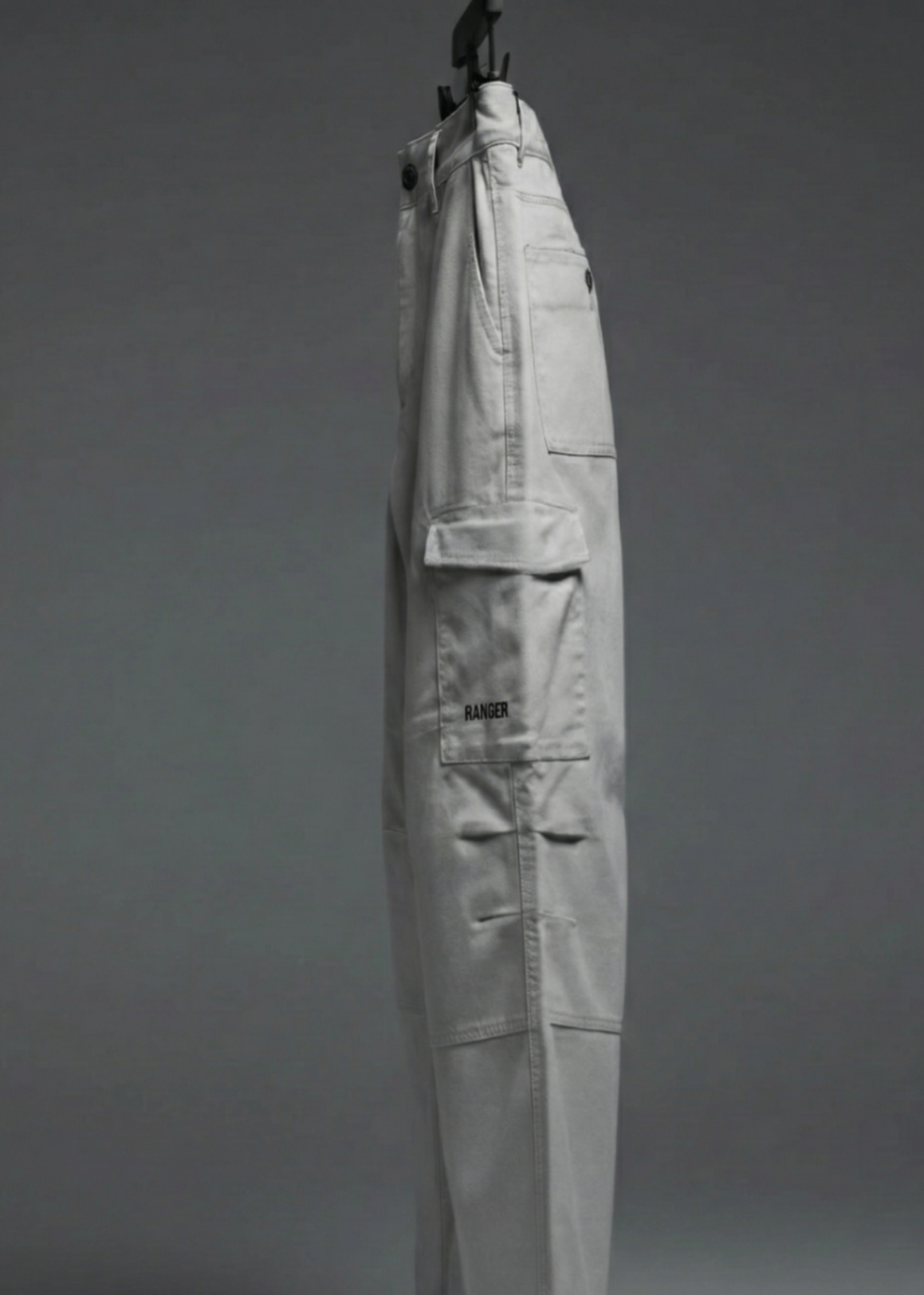twill cotton Pants in Light grey