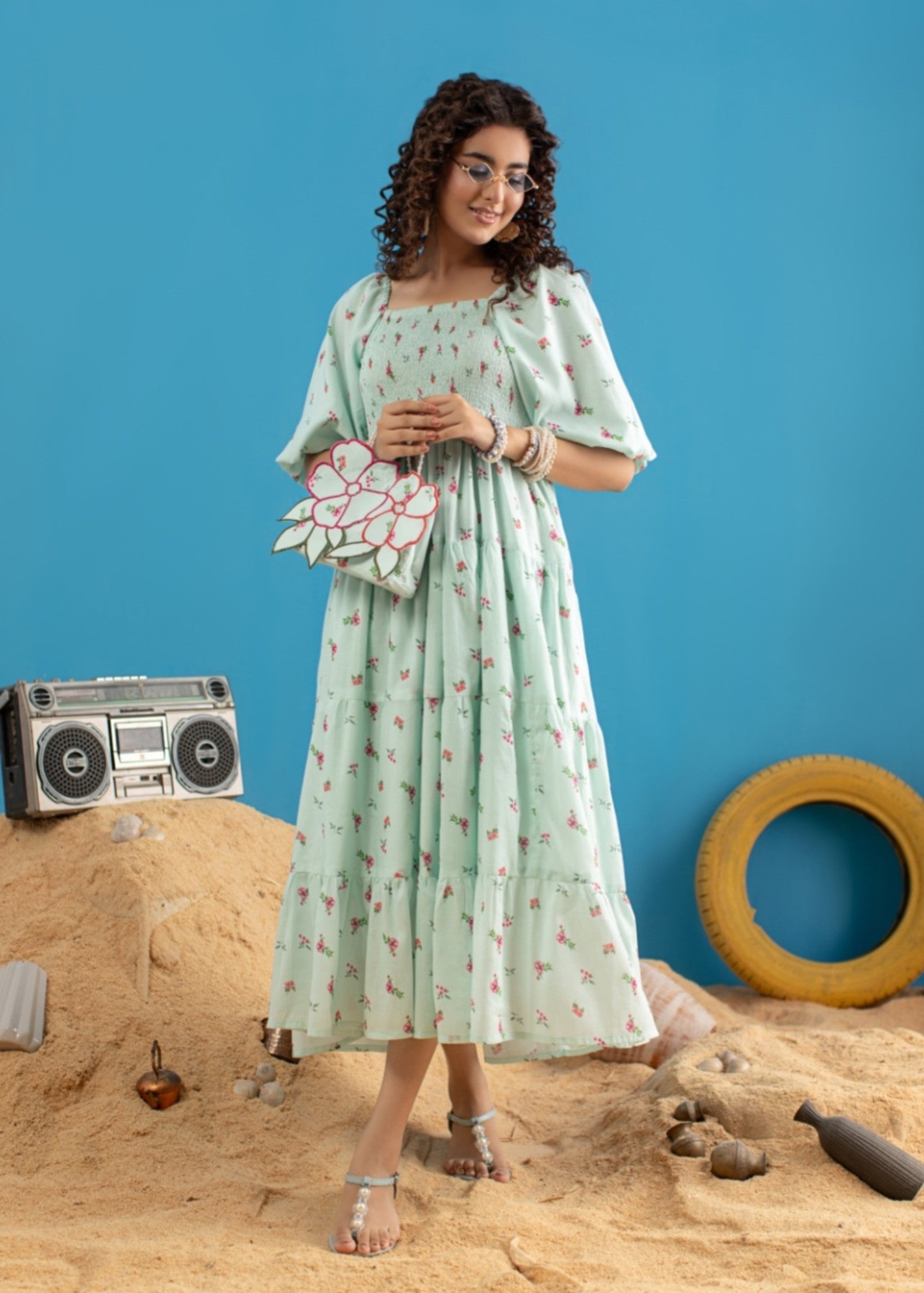 lawn Frock in Sky blue