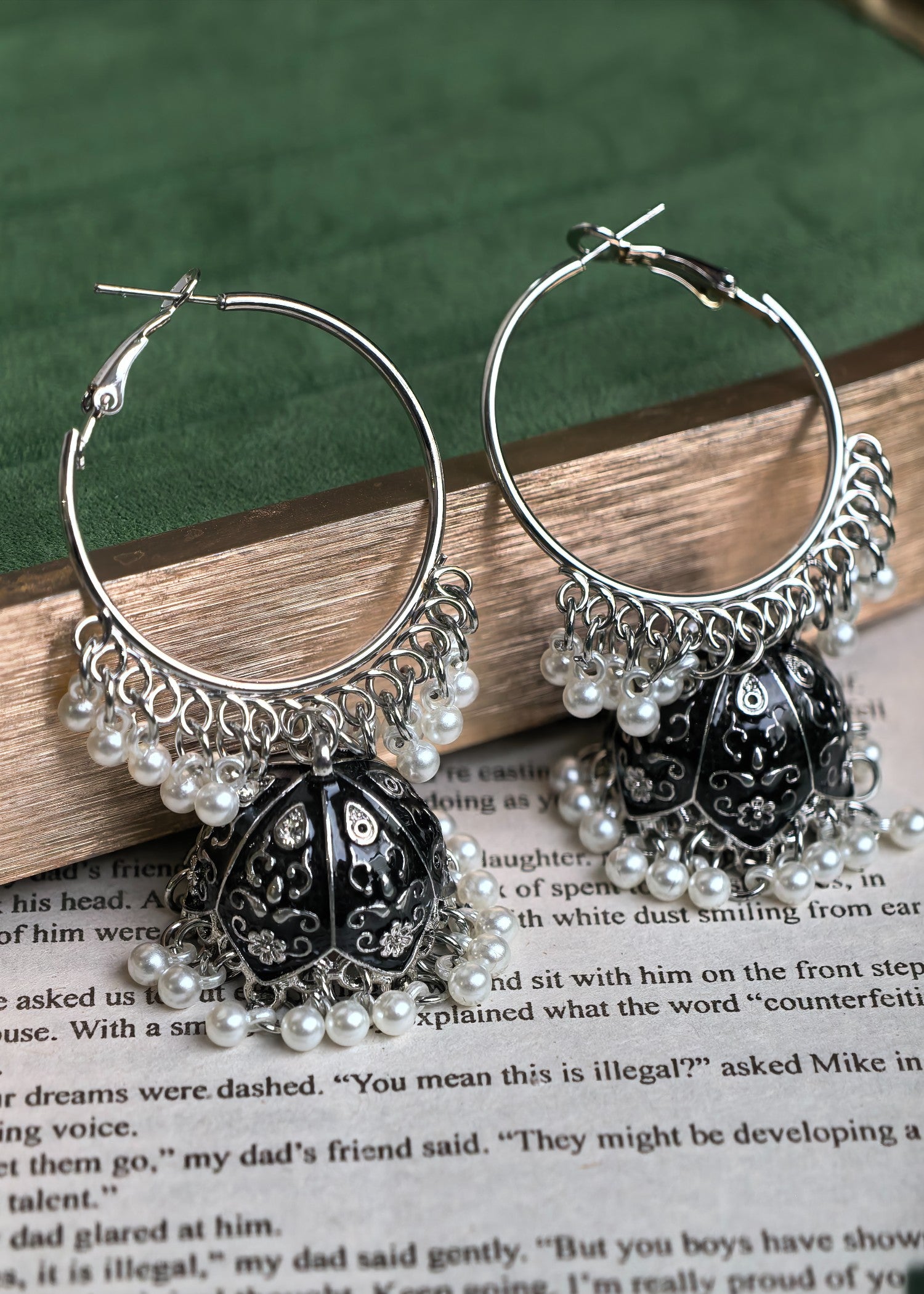 Earrings in Black Color by - Trendy Women Earrings KTJ1272