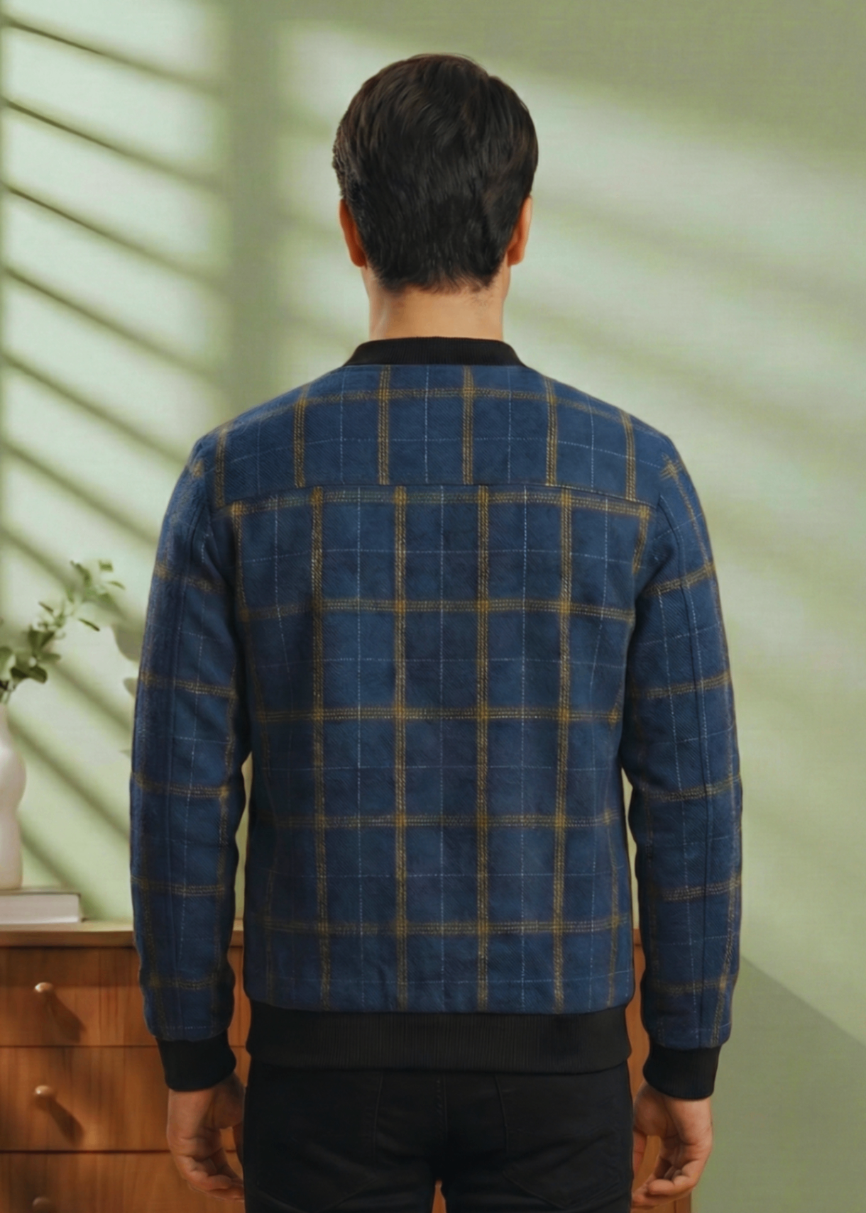 herringbone Jacket in Blue