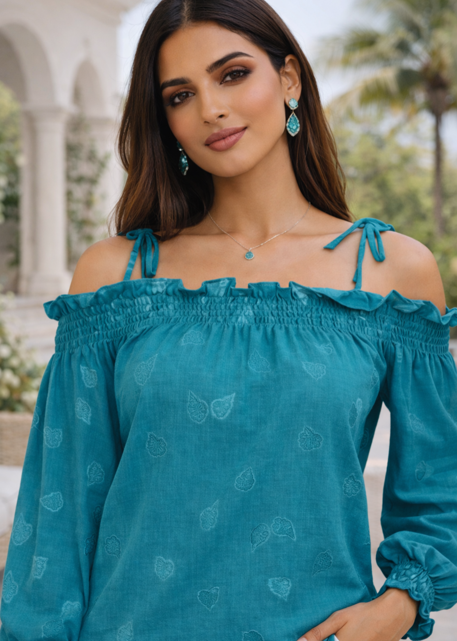 dobby Tunic in Bondi blue