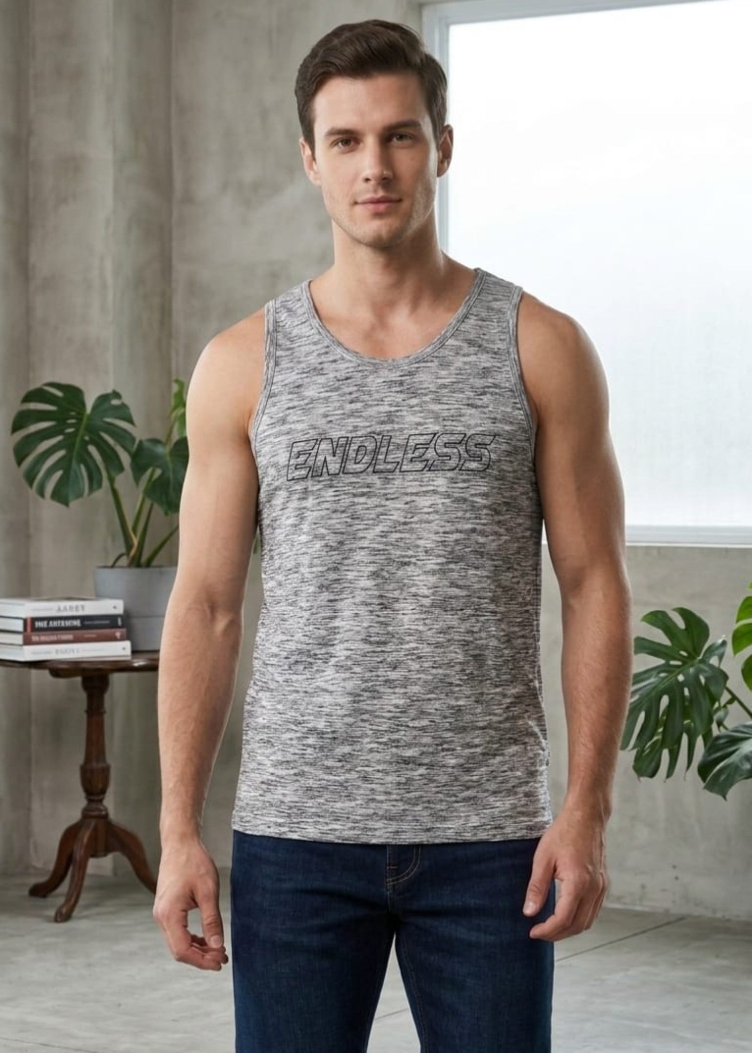 cotton Tank Top in Ash grey