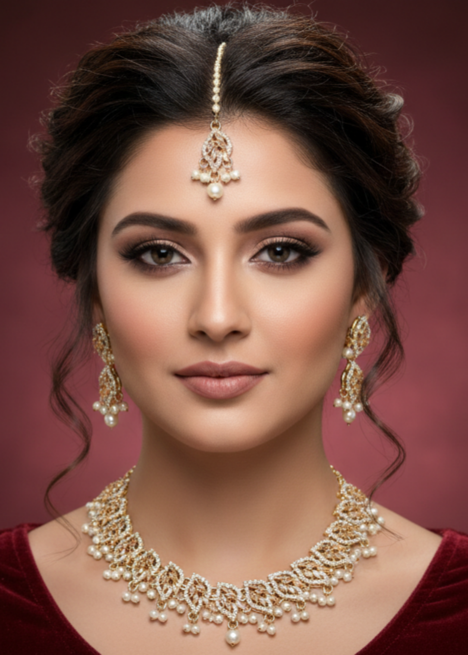 Jewelry Set in Champagne Color by - Trendy Women Jewelry Set UNZ2937