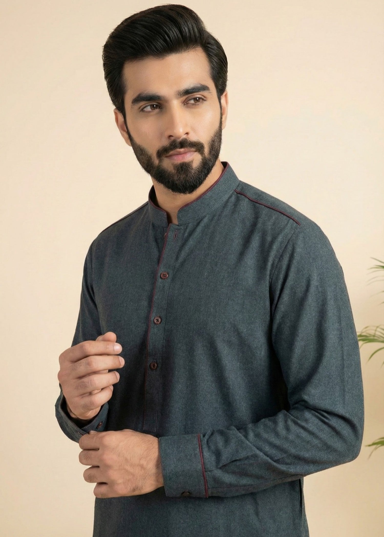 woolen karandi Shalwar Kameez in Pine green