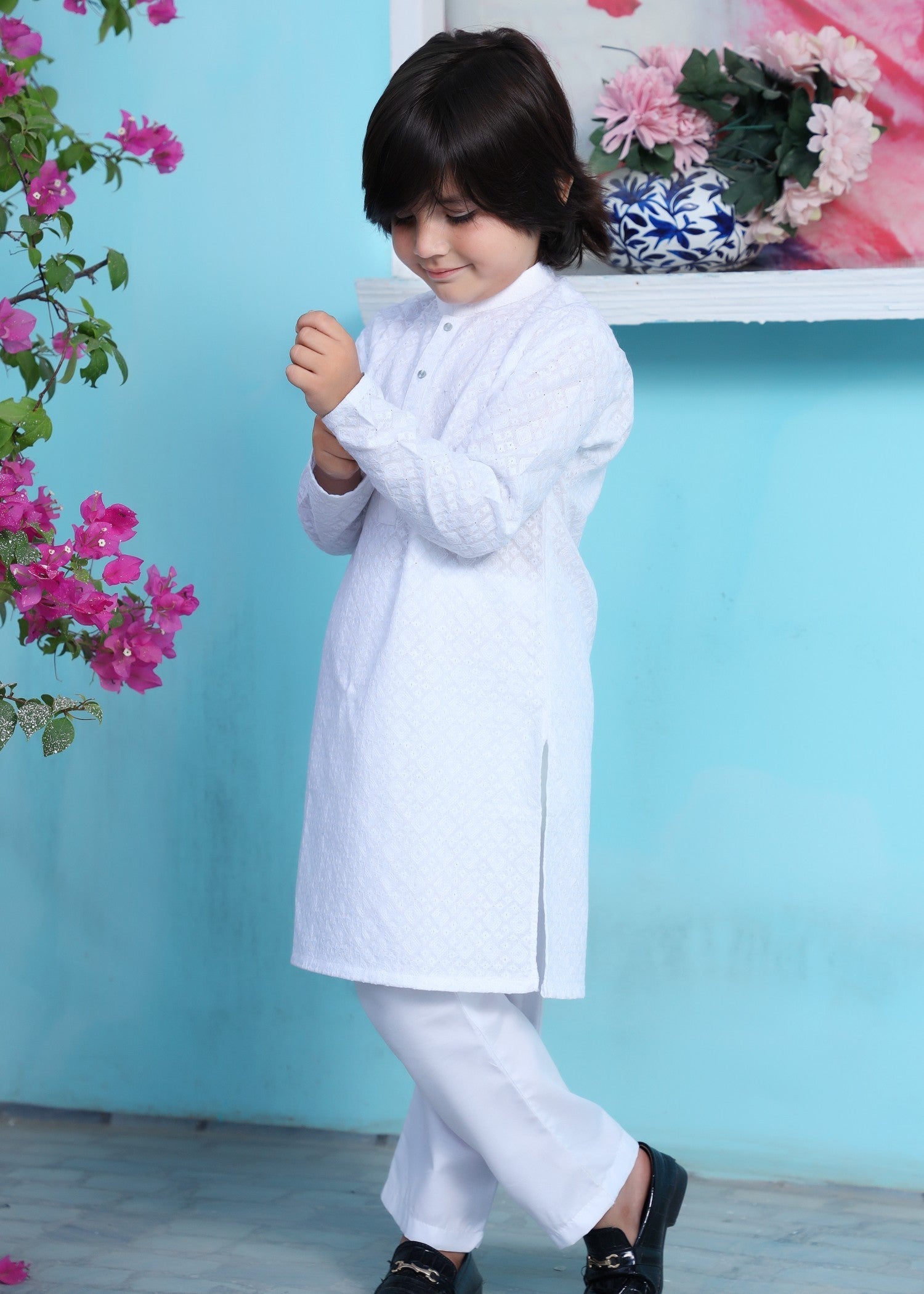 cotton Kurta Set in Snow