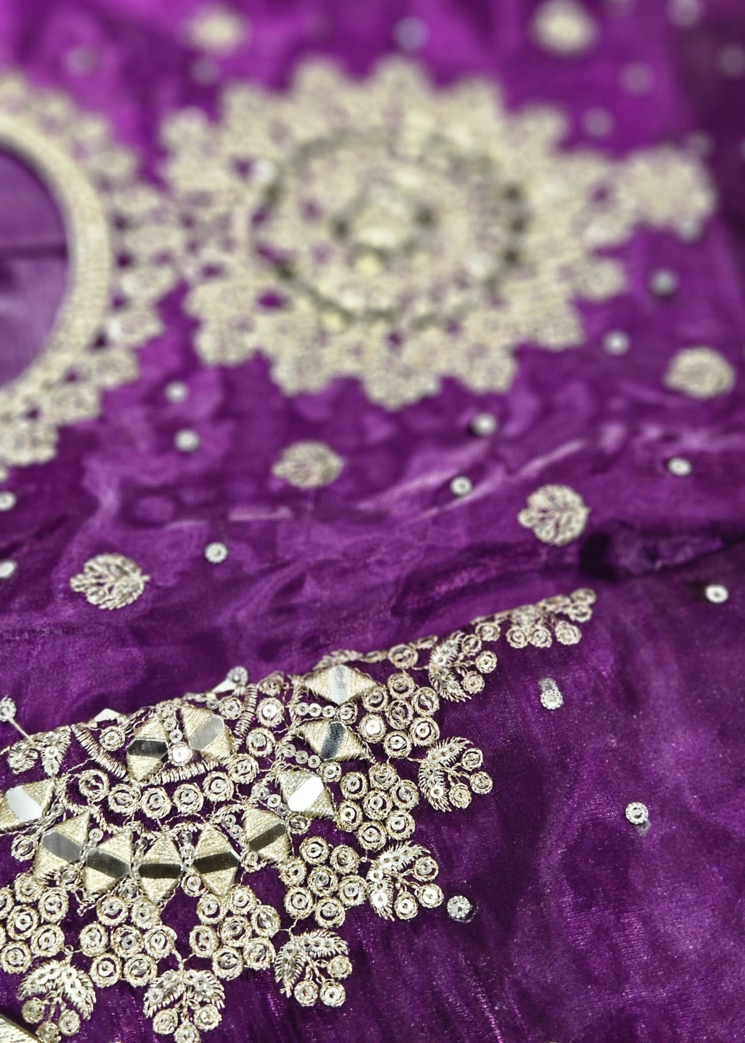tissue silk Pishwas in Purple rain