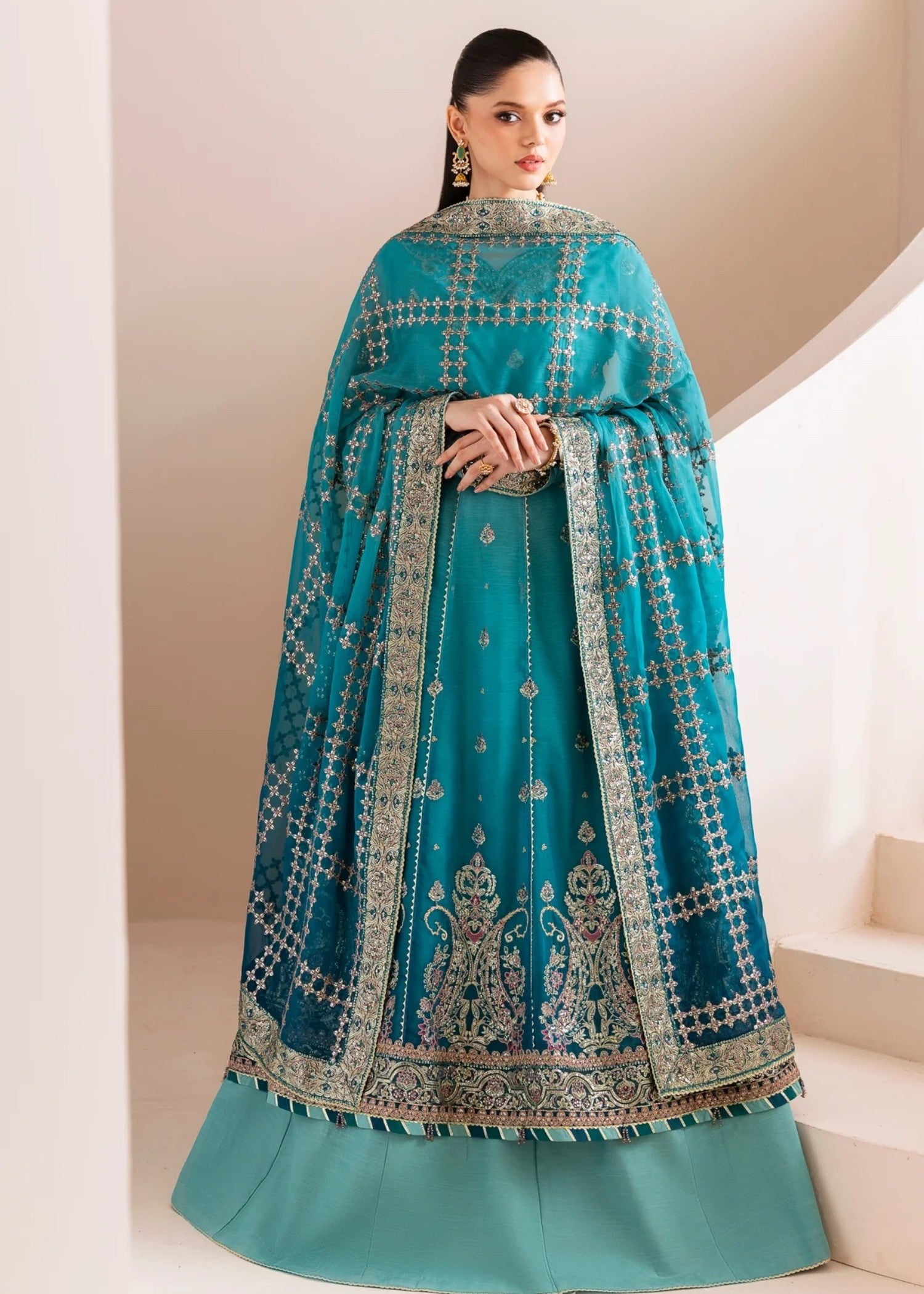 chiffon Lehenga in Sky blue
