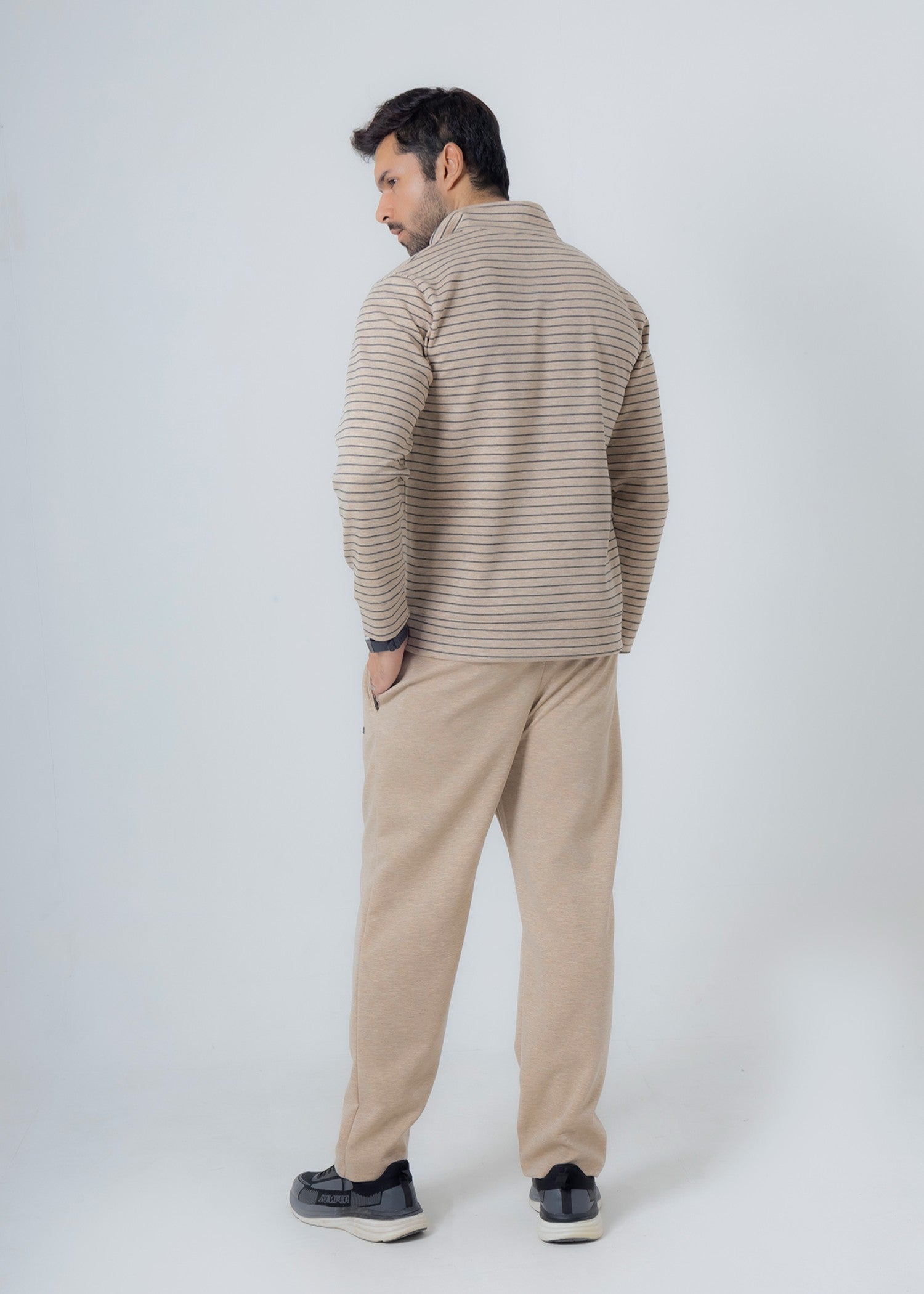 polyester-spandex Tracksuit in Beige