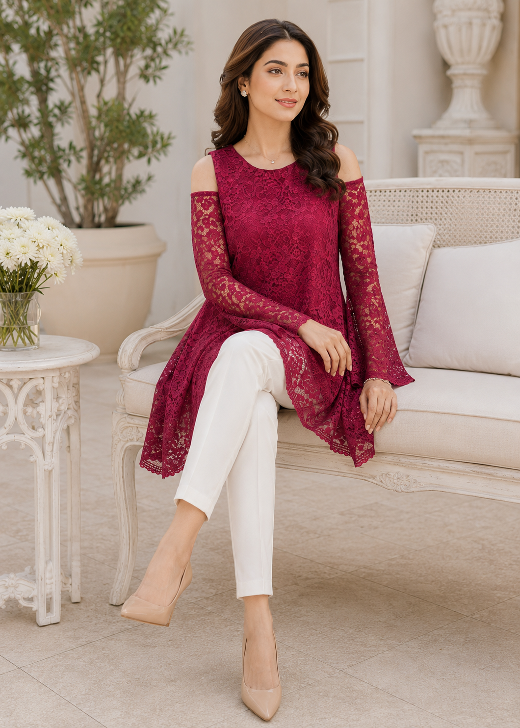 net Tunic in Red