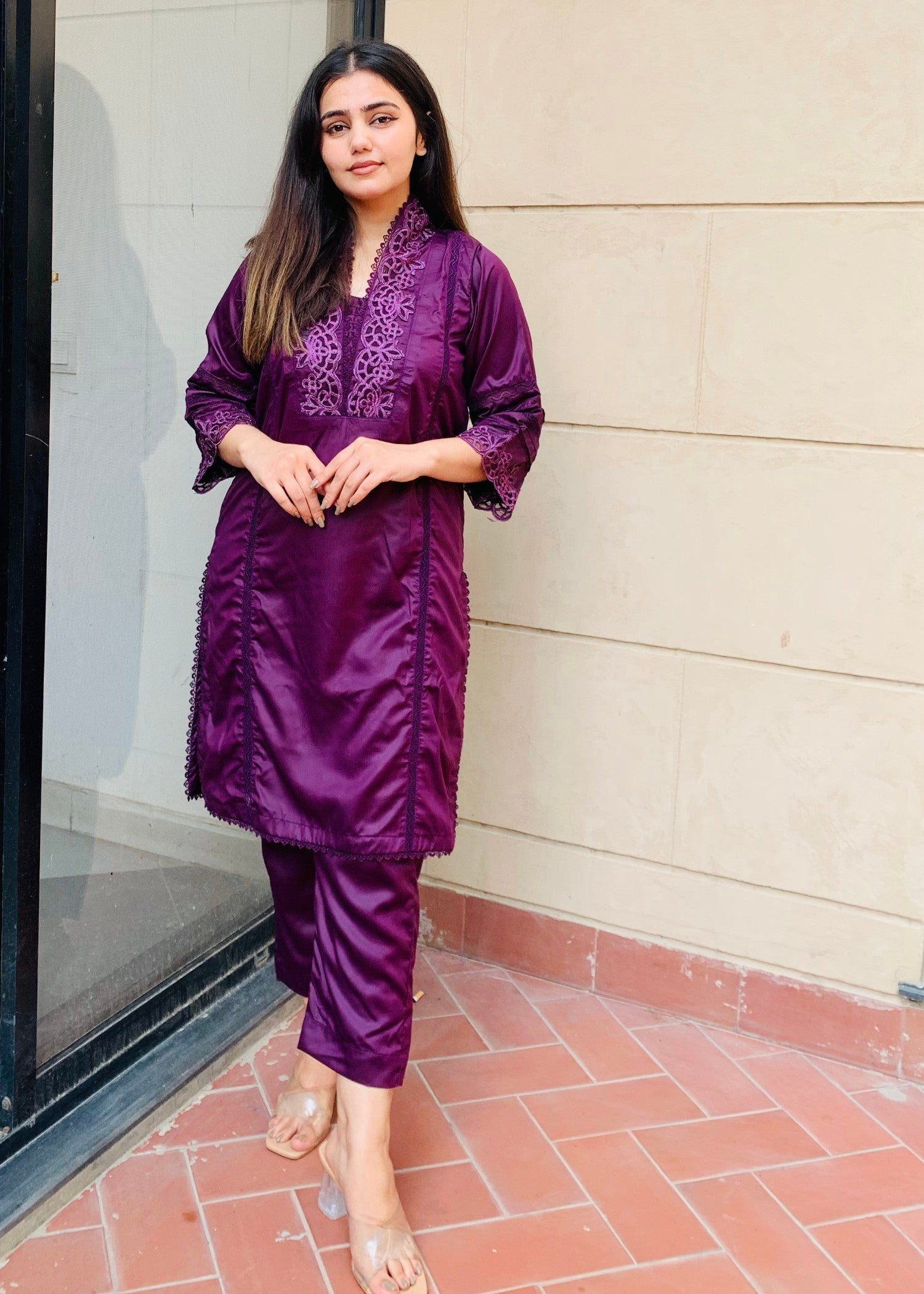 silk Co Ord Sets in Purple