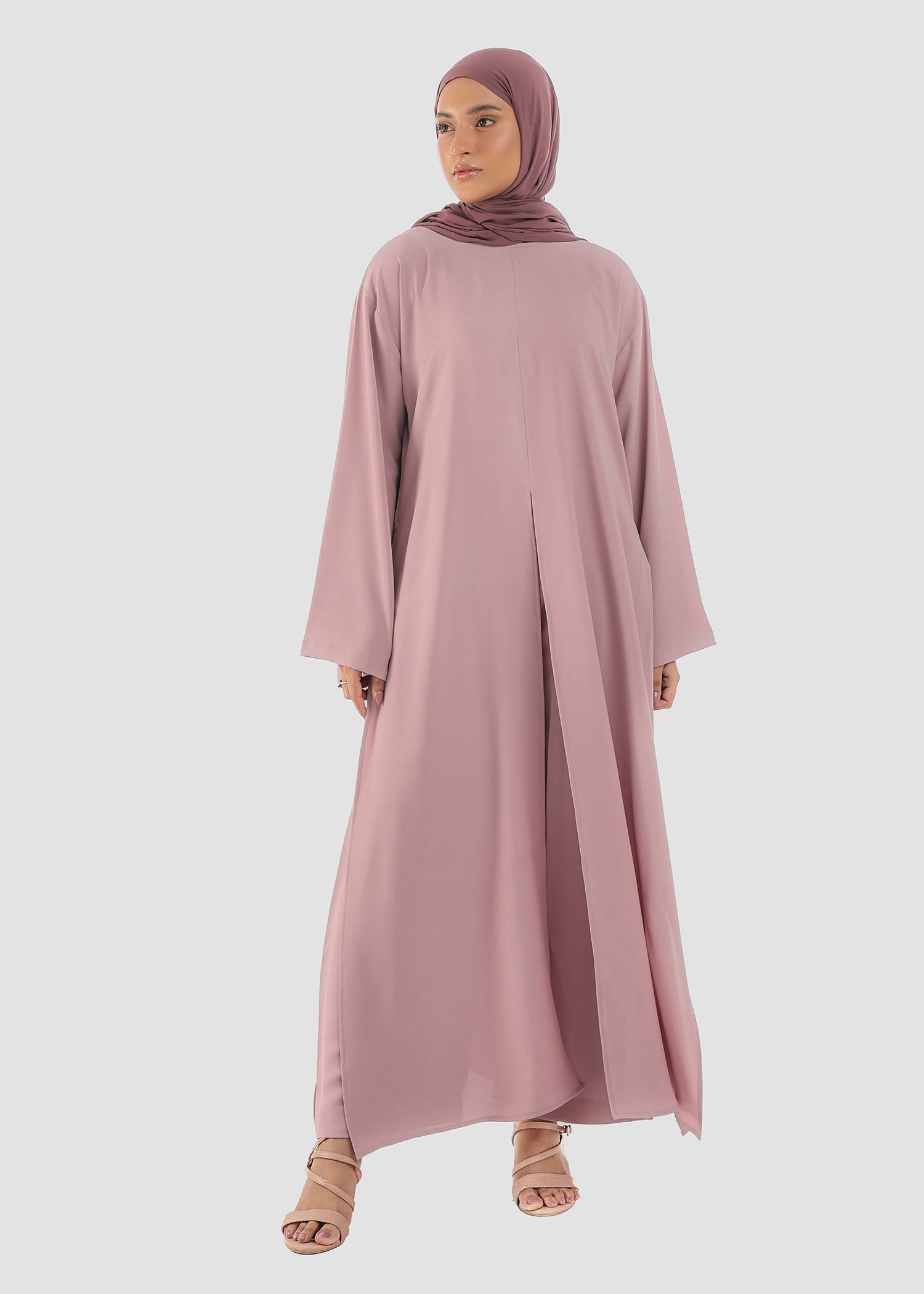 polyester-spandex Abaya in Rose pink