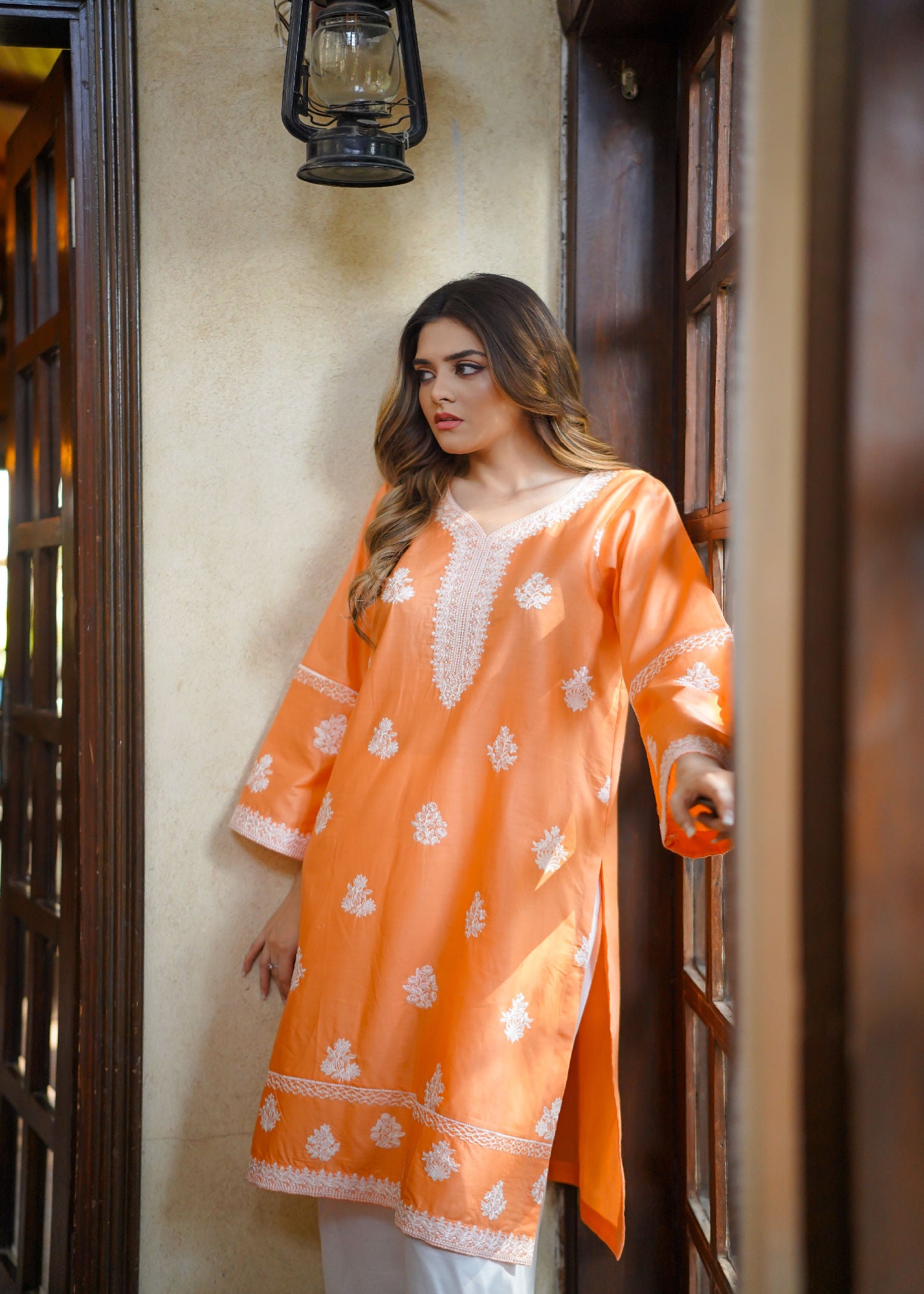 cotton Kurti in Orange