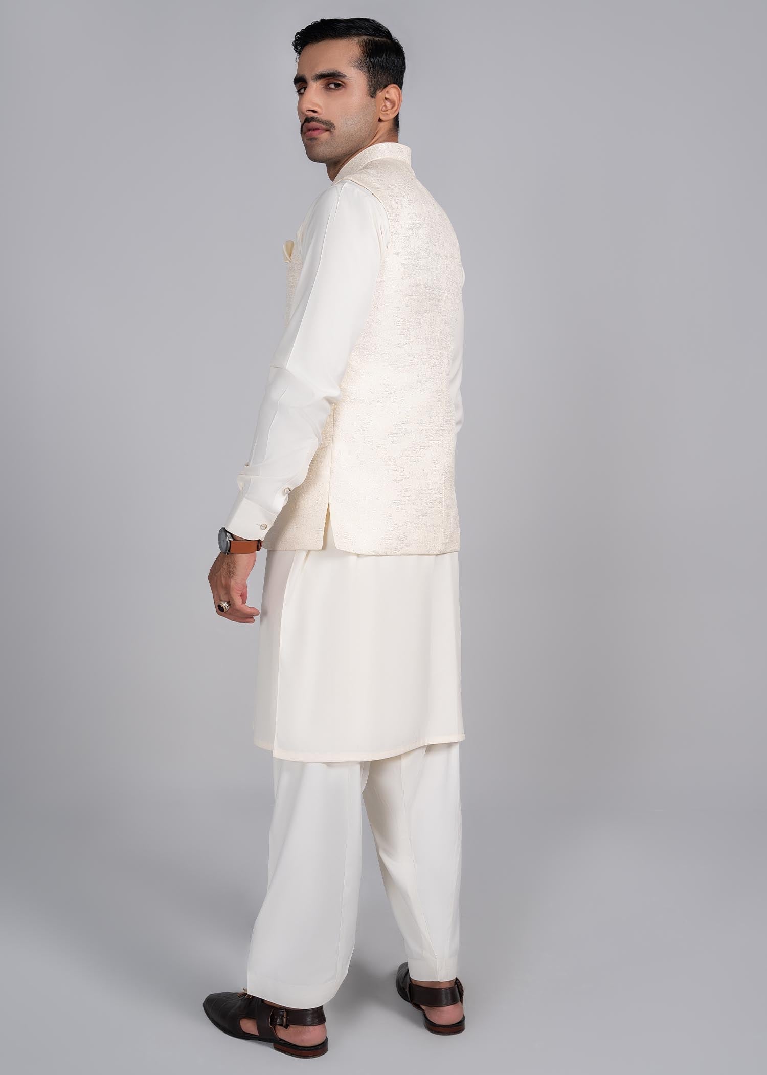 viscose Waistcoat in White