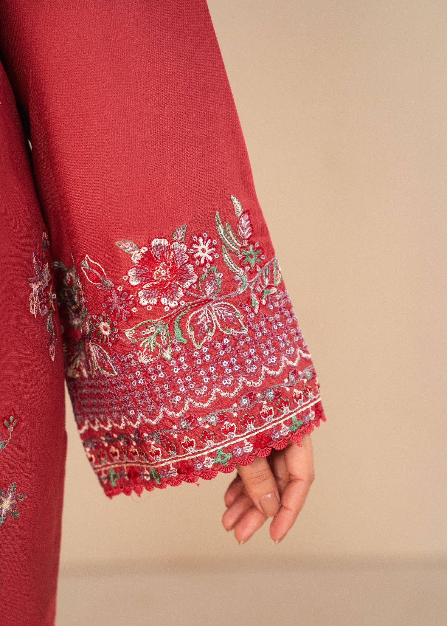 linen Kurta Set in Rose pink