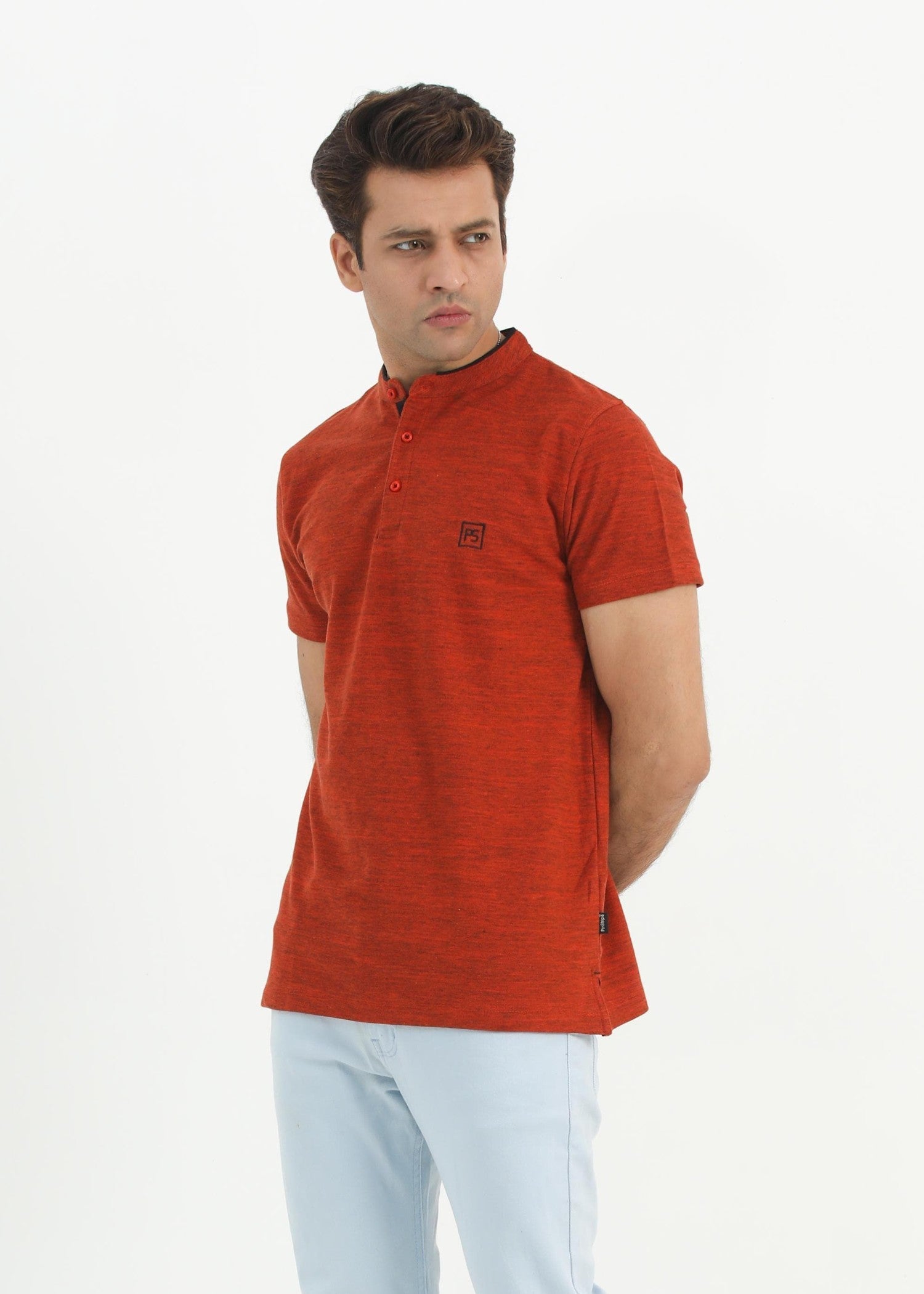 porque/pique T Shirt in Rust orange
