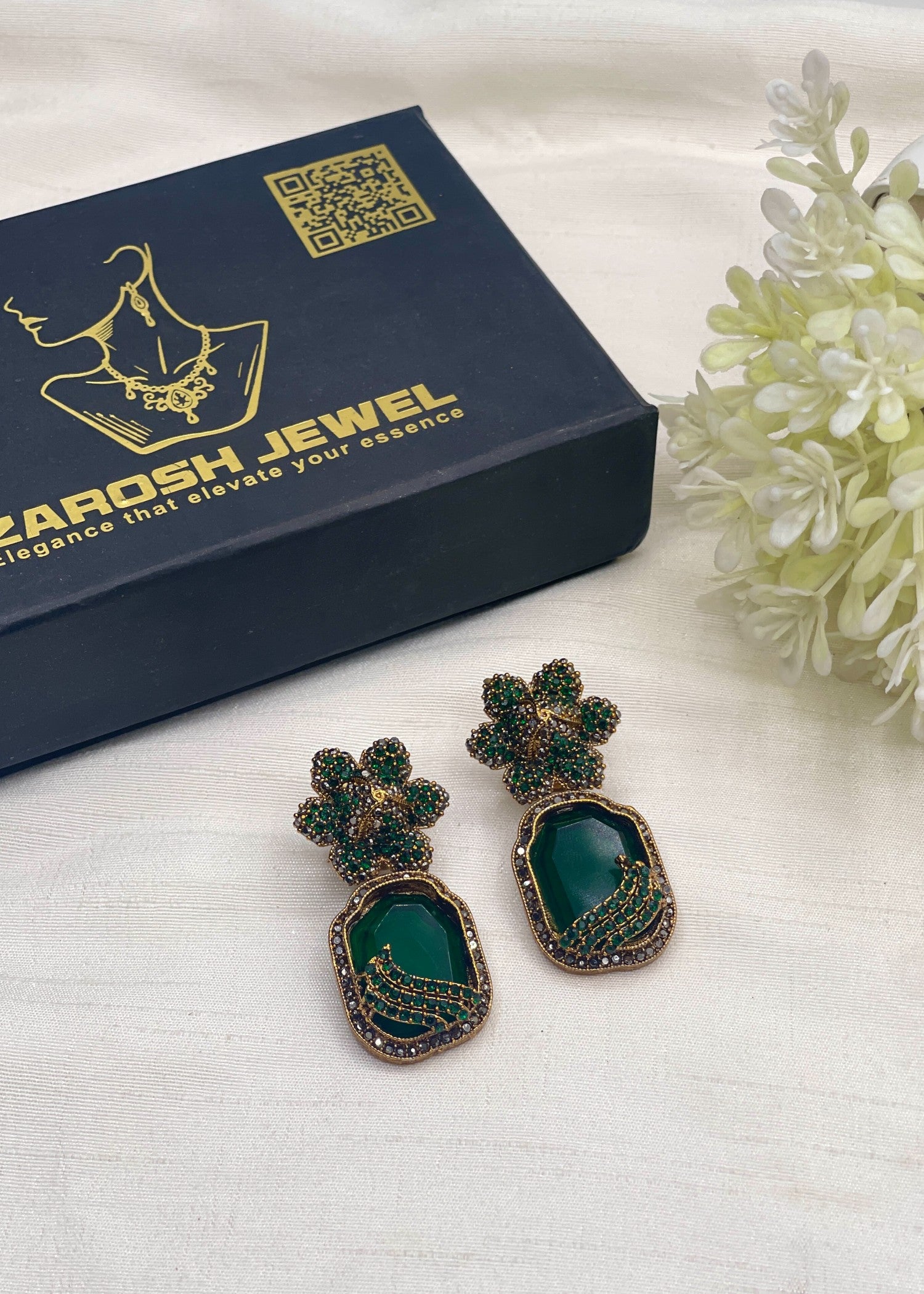 Earrings in Green Color by - Trendy Women Earrings WHF8356