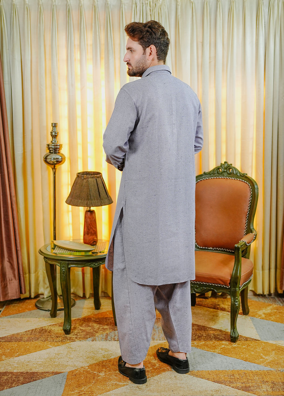 wool viscose Shalwar Kameez in Lilac