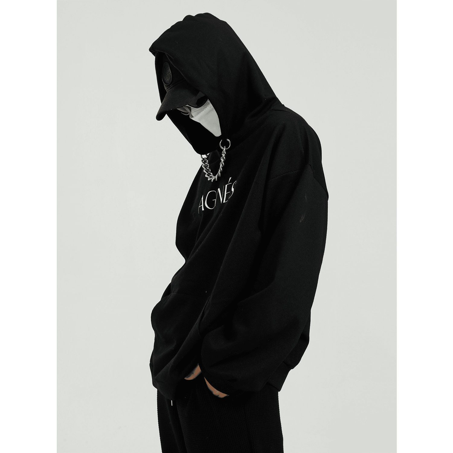 Korean Style Loose Chain Design Sense Wild Letter Couple Hooded Sweater