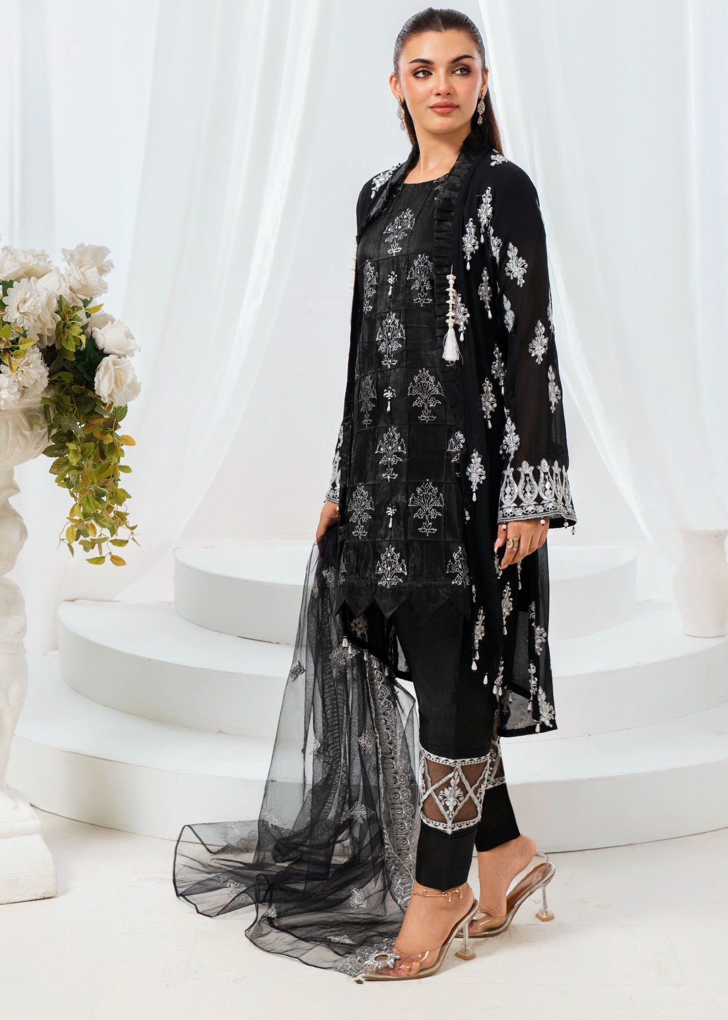 chiffon Gown in Black