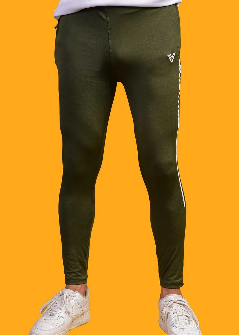 polyester Trousers in Olive green