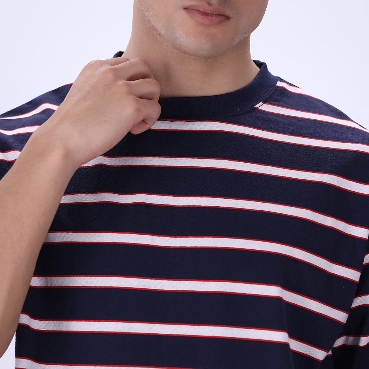 zari cotton T Shirt in Navy blue